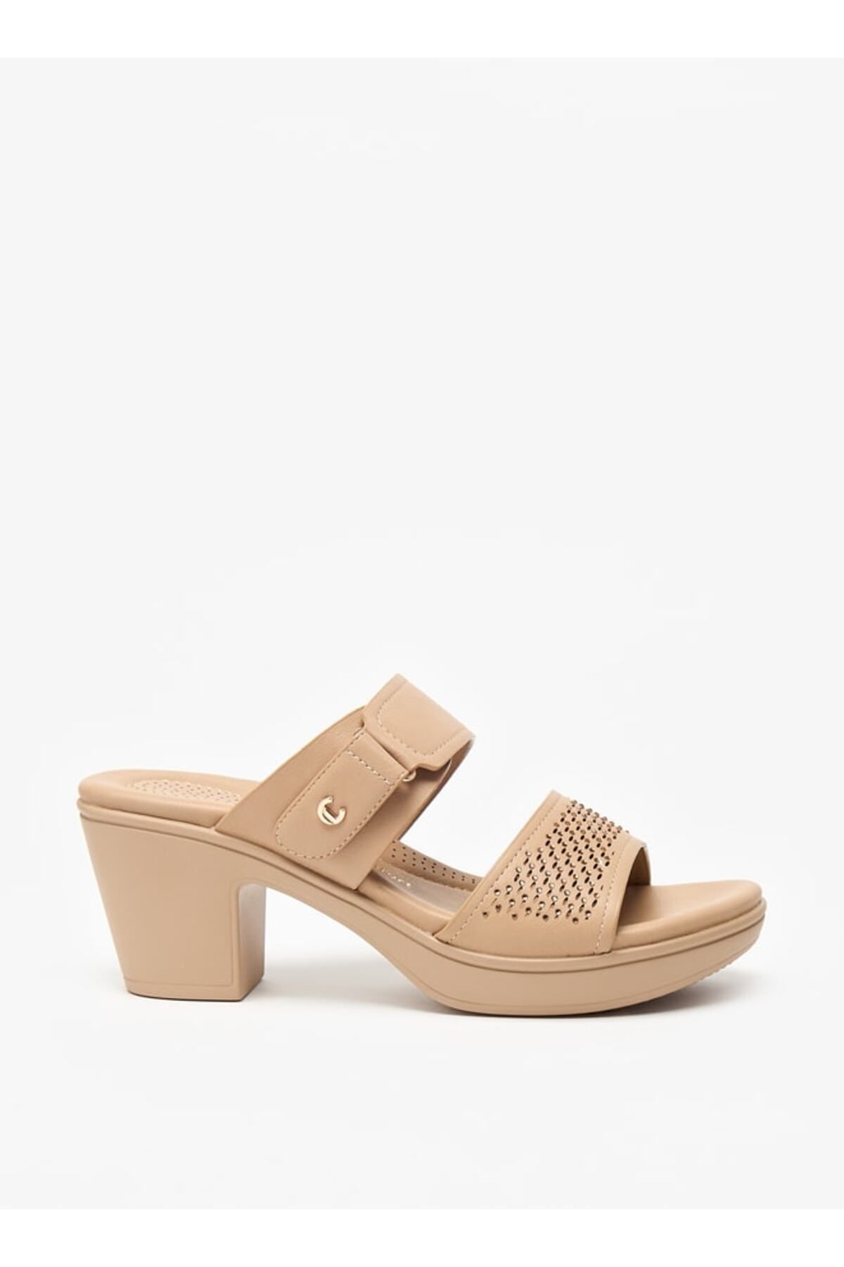 Le Confort-Embellished Slip-On Sandals with Block Heels 3