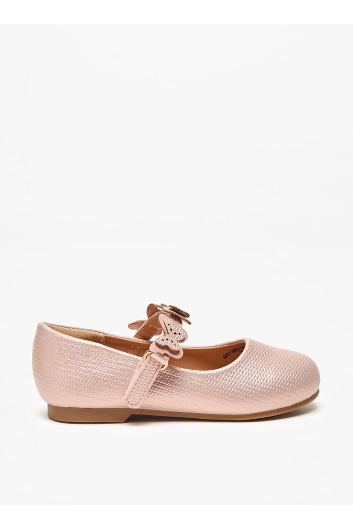 Juniors-Butterfly Accent Ballerina Shoes with Hook and Loop Closure 3