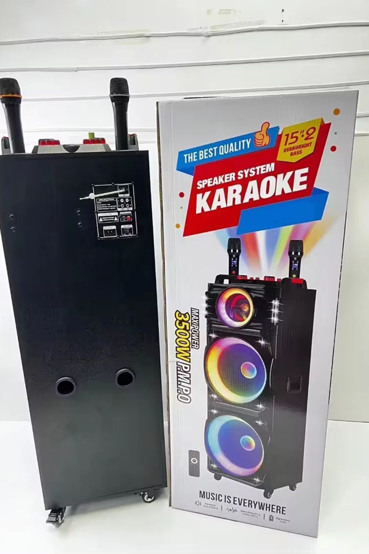 Bluetooth Hoparlör Parti Hoparlörü Karaoke Mikrofon Hediyeli Işıklı Ses Bombası  Usb Sd Girişli