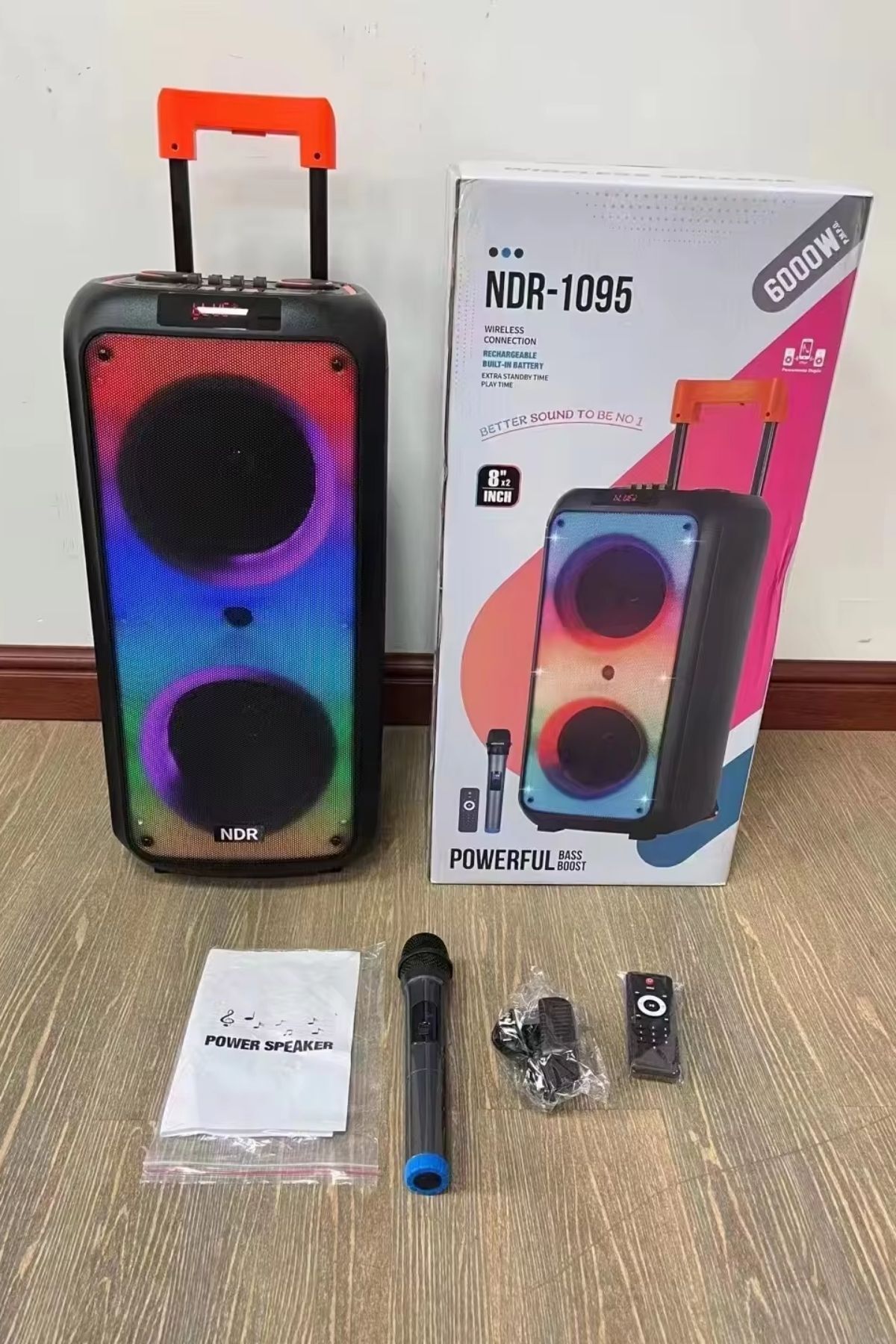 Bluetooth Hoparlör Parti Hoparlörü Karaoke Mikrofon Hediyeli Işıklı Ses Bombası  Usb Sd Girişli