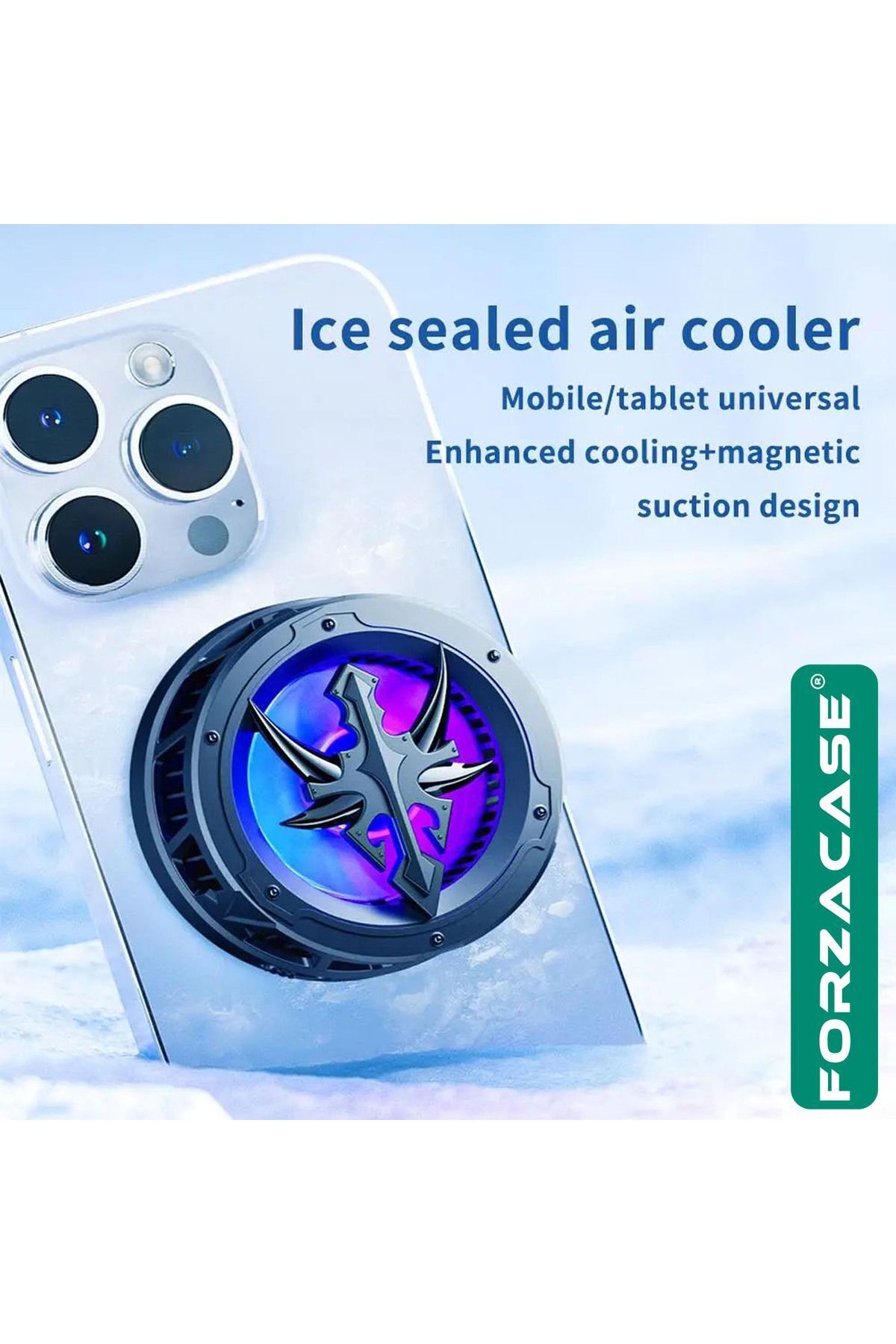 5000 RPM Kablolu RGB Işıklı Manyetik Tablet ve Telefon Soğutucu Isı Önleyici Fan - FC601 3