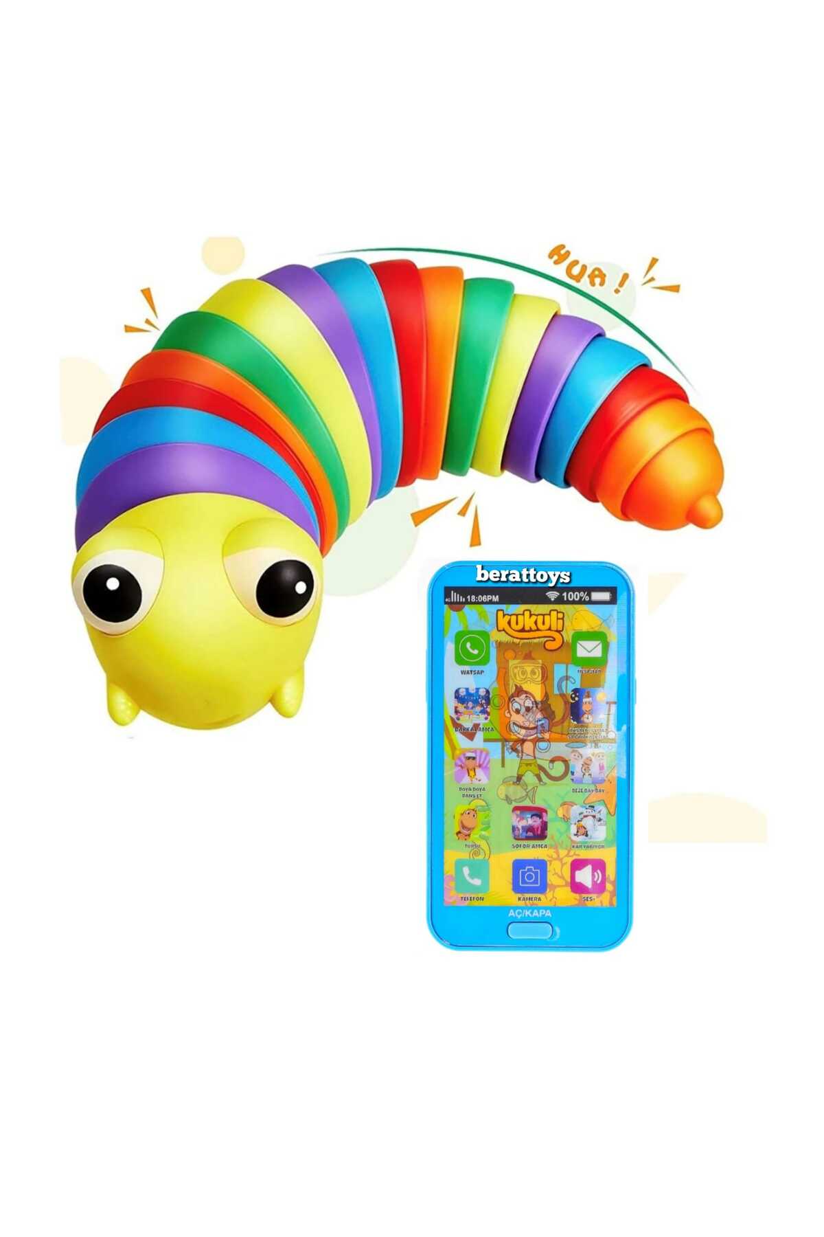 berattoys oyuncak telefon & söktak tırtıl cep telefonu kukuli