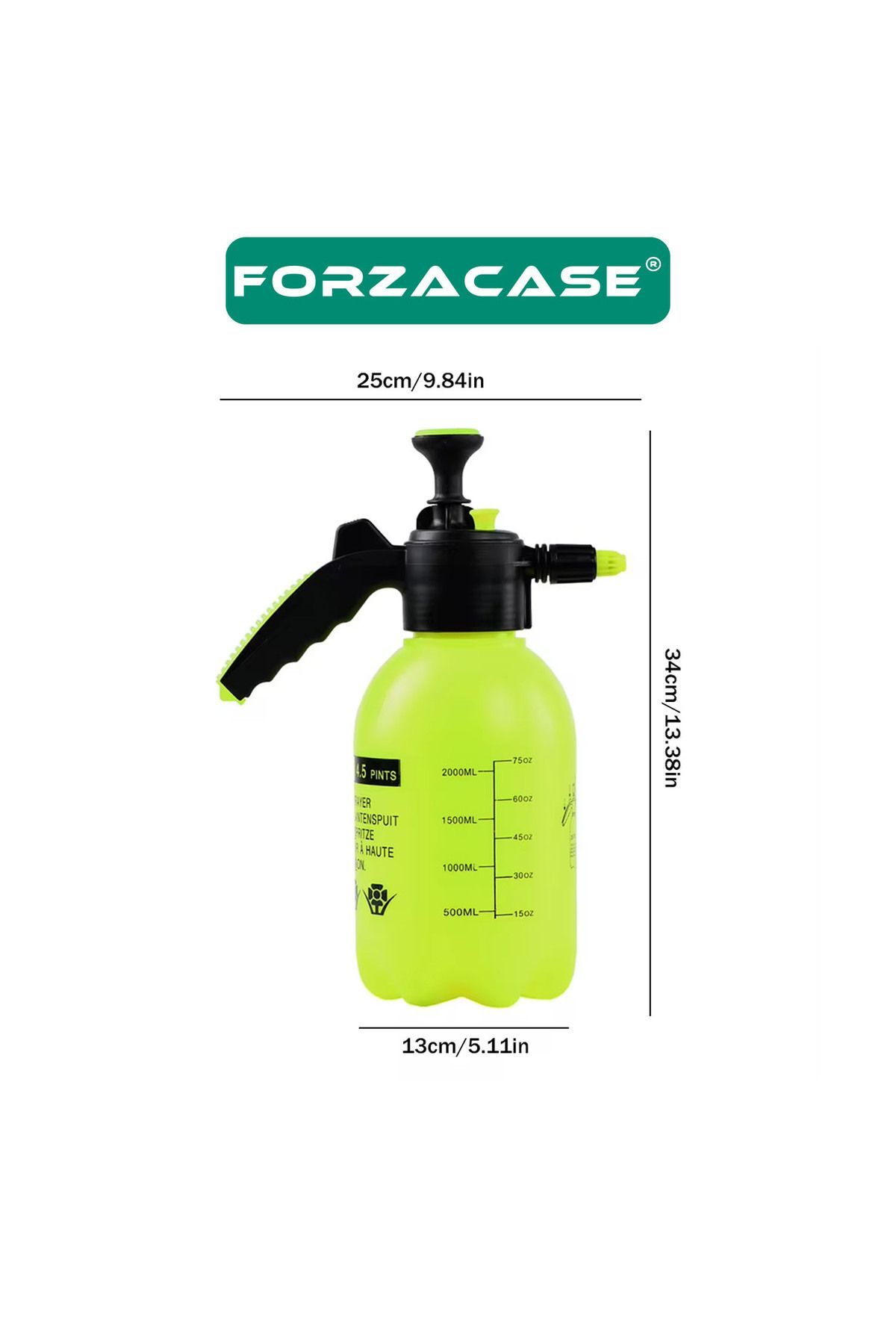2 Litre Basınçlı Su Köpük Püskürtme Sprey Şişe Çiçek Sulama İlaçlama Araç Yıkama - FC665 8