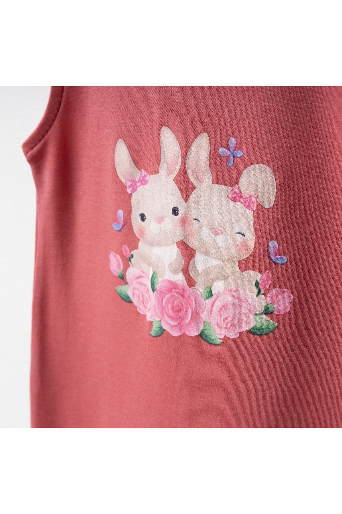 Minimus Yenidoğan Kız Bebek Yazlık Kısa Şort Penye Tulum Eğlenceli Baskılı Sırt Detayı Çıtçıtlı Askılı Tulum fotoğrafı 2 (önizleme)