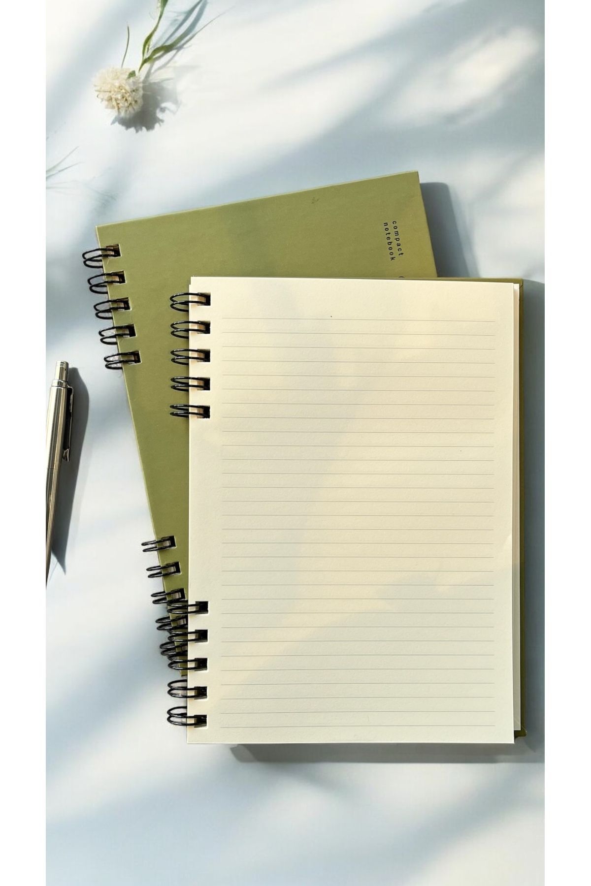 Fark Tanıtım-The Notebook Series Spiraled 80 Sheets Lined A5 Notebook (Olive Green Cover) 7