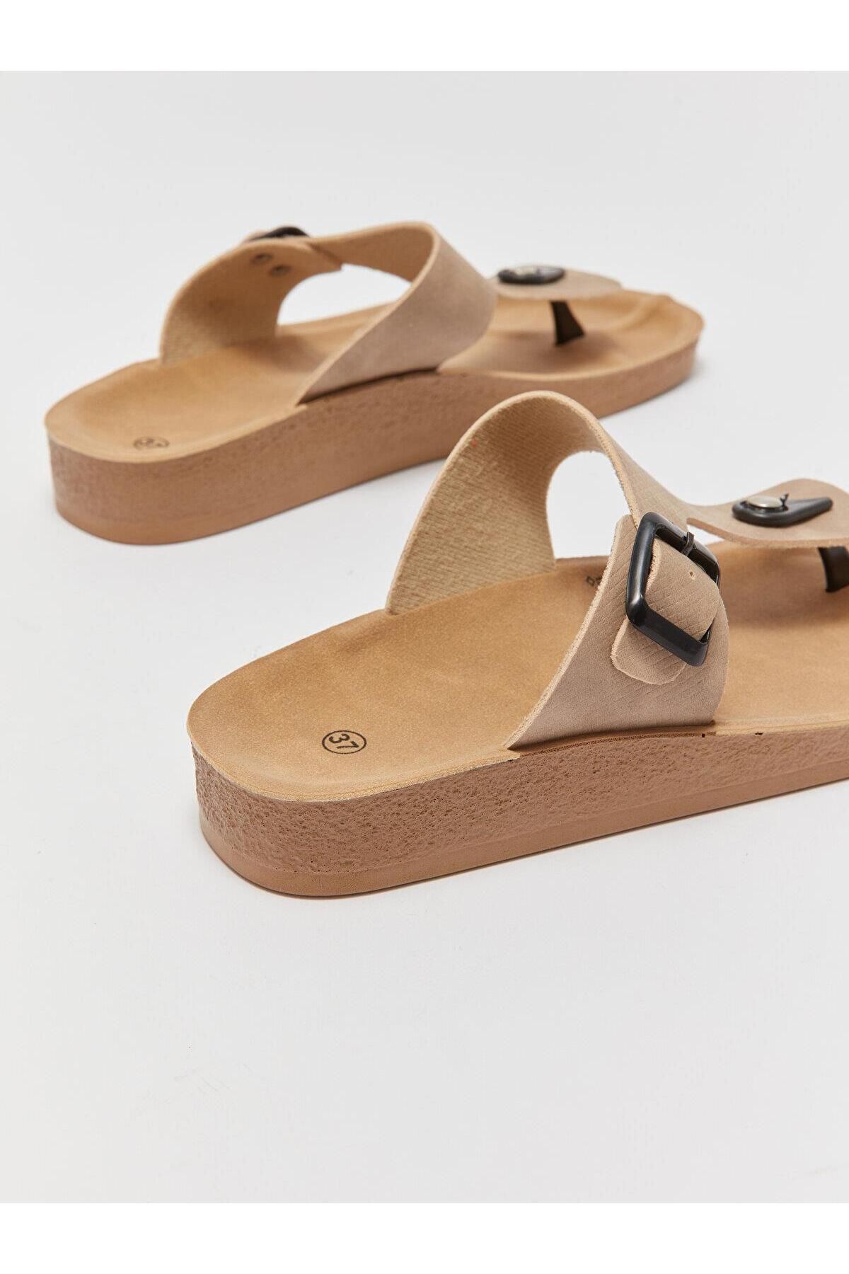 LC Waikiki-Flip-flops de damă LCW STEPS bej 5