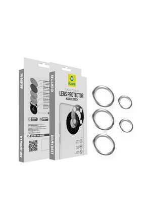 BLUEO Samsung S23 Ultra Uyumlu Gümüş Kamera Lens Koruyucu