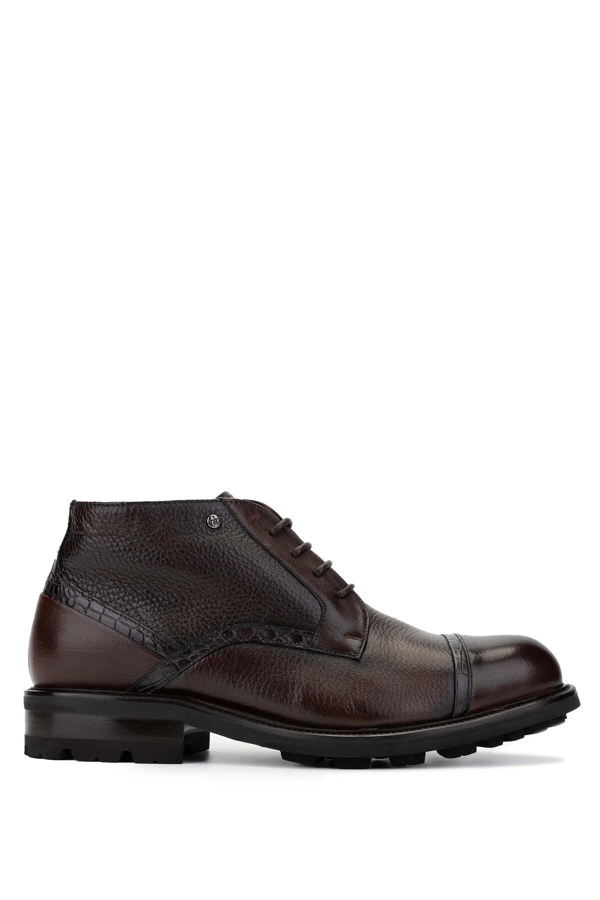 چکمه‌های مردانه چرم اصل قهوه‌ای تیره، مناسب برای استفاده روزمره MARIO BRUNI