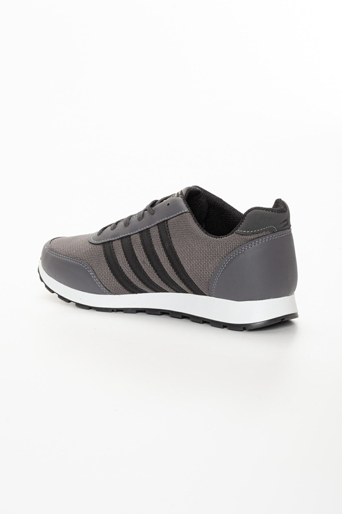 BOUIS  Erkek Füme Siyah Çizgili Casual Rahat Yumuşak Tabanlı Konforlu Bağcıklı Sneaker Spor Ayakkabı - Görsel 5