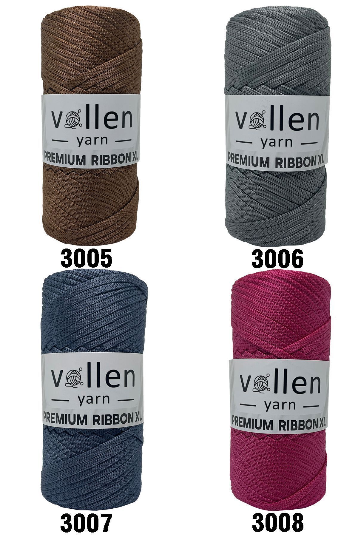 vollen yarn-Premium Polyester Ribbon - 200Gr/4Mm Ecru Hobby String, Bag String, Supla String 3