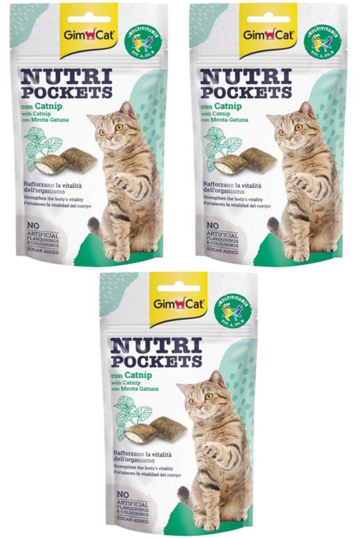 Nutripockets Kedi Otlu Multivitamin Kedi Ödül Maması 60gr - 3 Adet