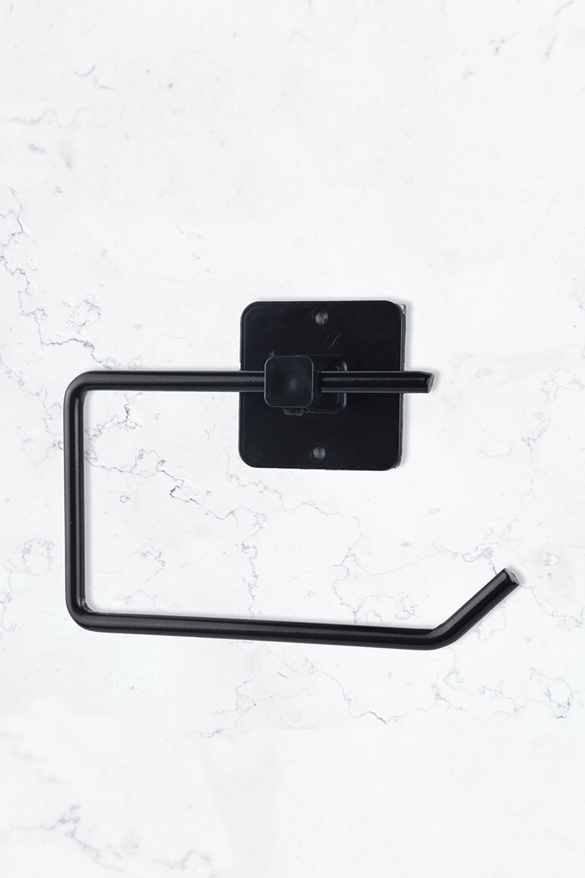 BUSEMSİ HOME Kare Yapışkanlı Siyah Açık Tuvalet Kağıtlığı Wc Peçete Kağıtlık Tutucu