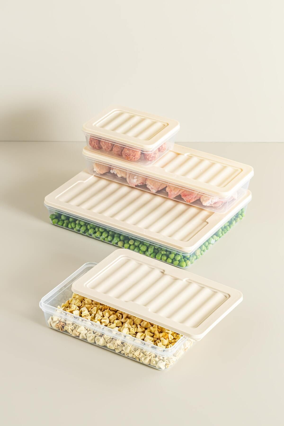 Nandy Home-مجموعة من 7 صناديق طازجة - حاوية تخزين مناسبة للميكروويف والتوزيع X1 2.4 لتر / X2 1.17 لتر / X4 0.6 لتر 4