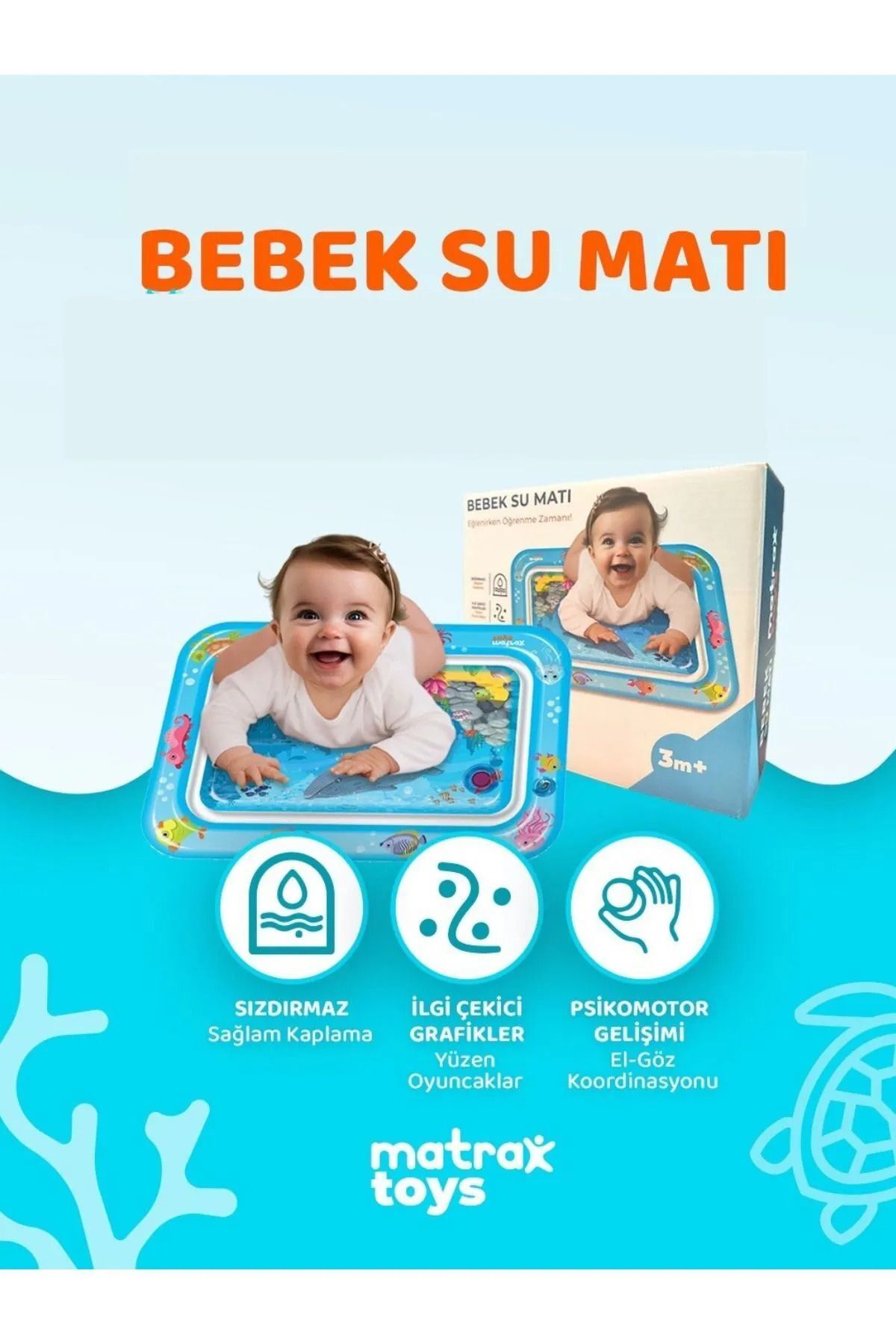 Matrax Bebek Su Oyun Matı (TUMMY TİME) Karın Üstü Aktivite Zamanı fotoğrafı 5 (önizleme)