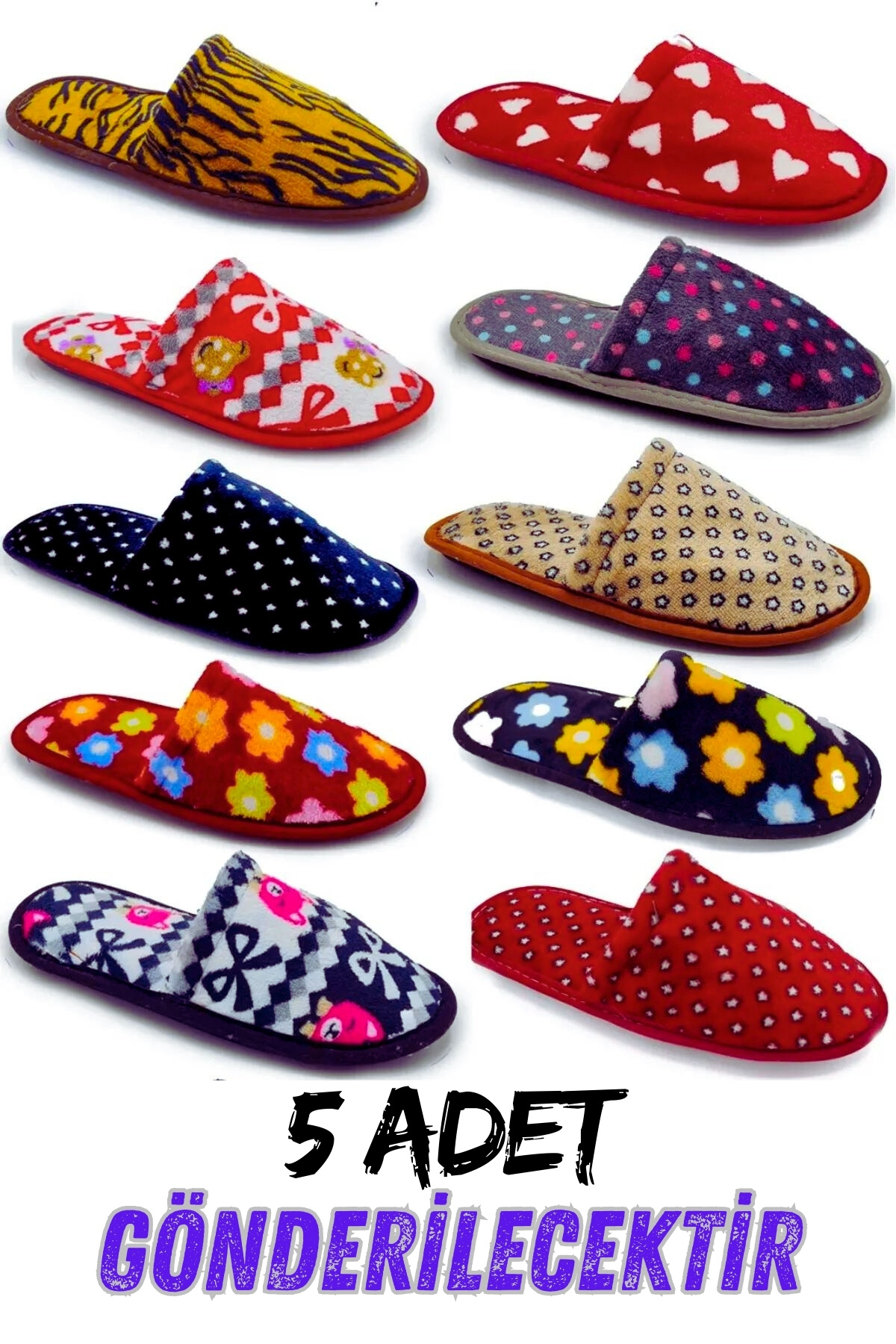 5 Pairs in One Mixed Package House Slippers Dowry Slippers Winter Slippers No Sound House Slippers