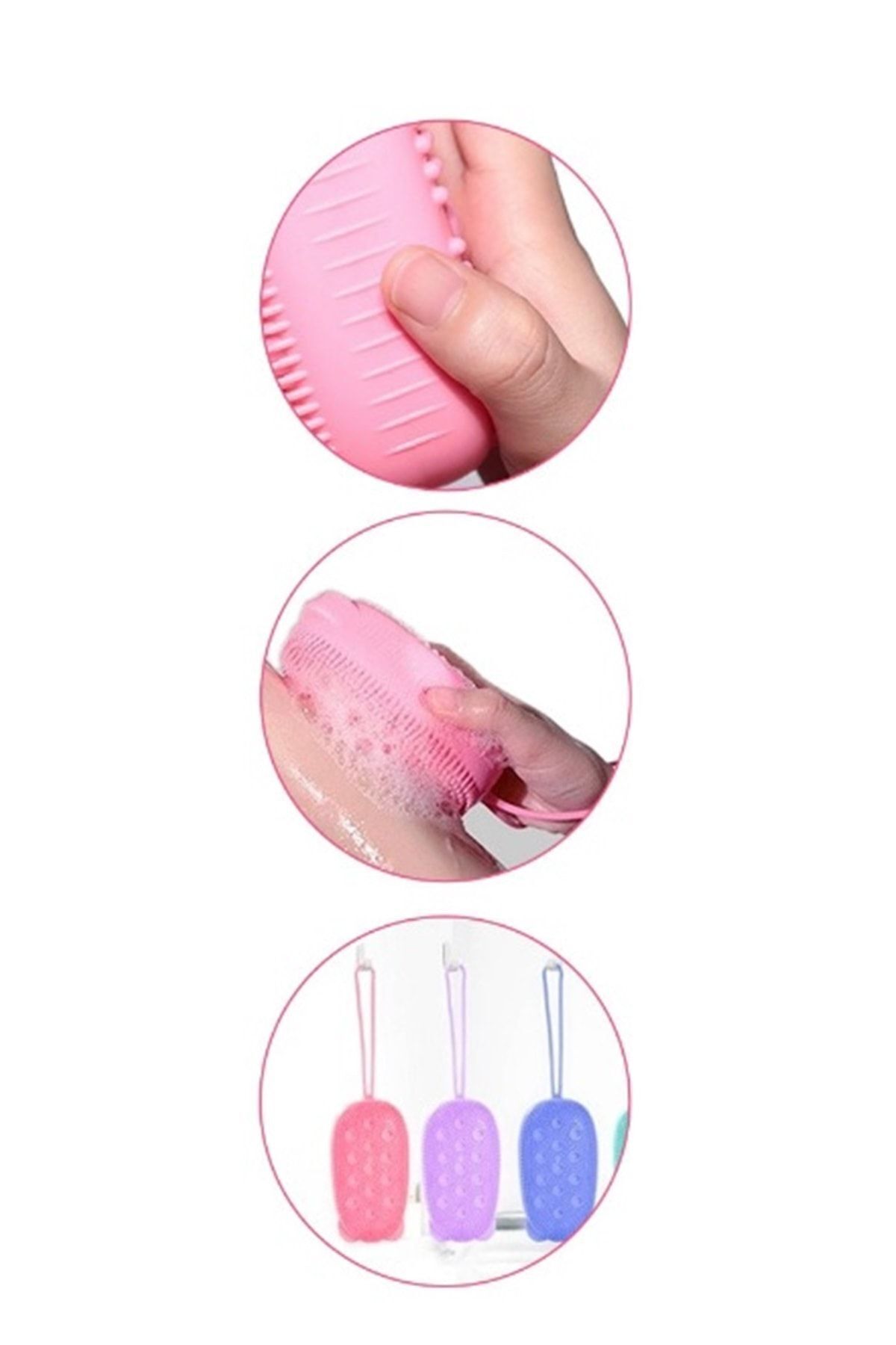 İndirimKap-Bath Bath Washcloth with Silicone Sponge Chamber Body Washcloth Massage Soft Shower Washcloth Bath Washcloth 4