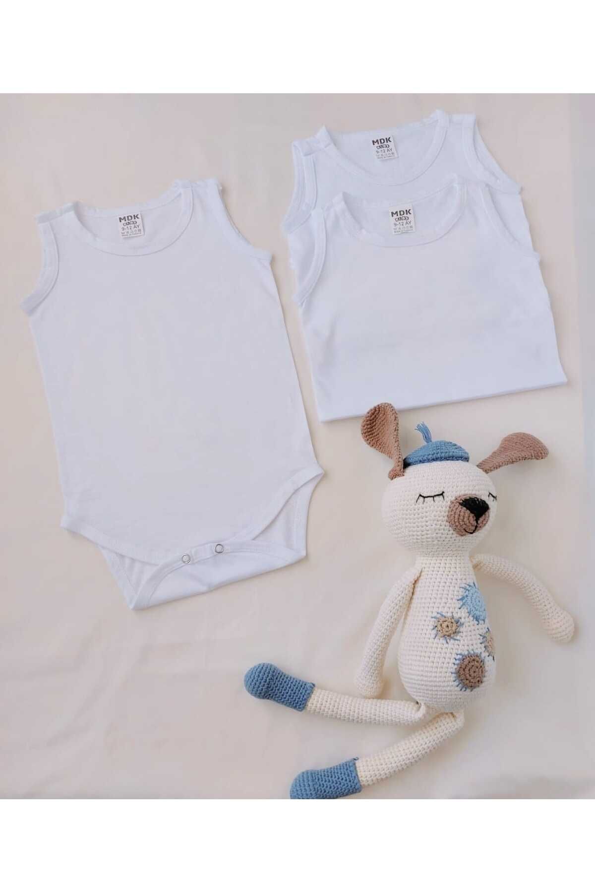  بادی نوزادی Mdk Shopping بسته ۳ عددی ۱۰۰٪ پنبه (دو طرف بدون درز)
