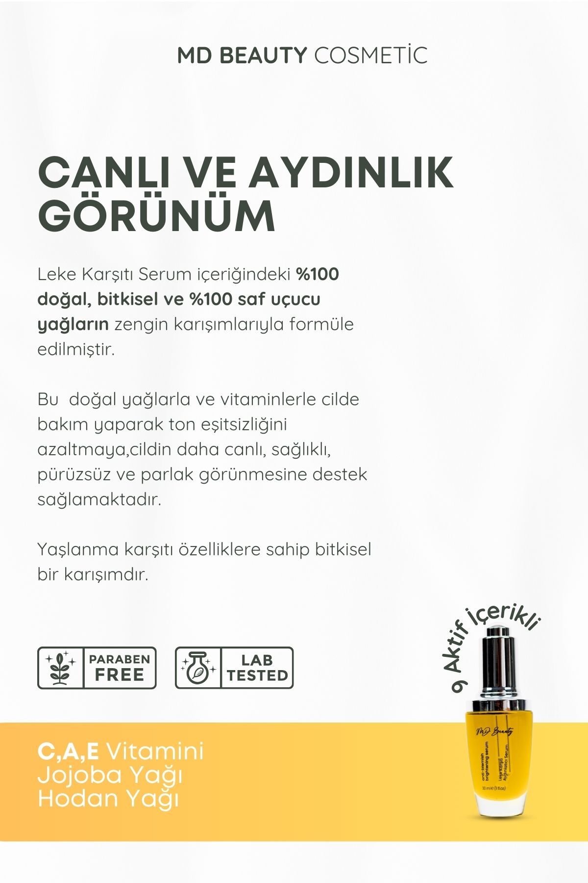 Leke Karşıtı Aydınlatıcı Besleyici Yağ Bazlı Serum — MD1049 — تصویر 4 از 9