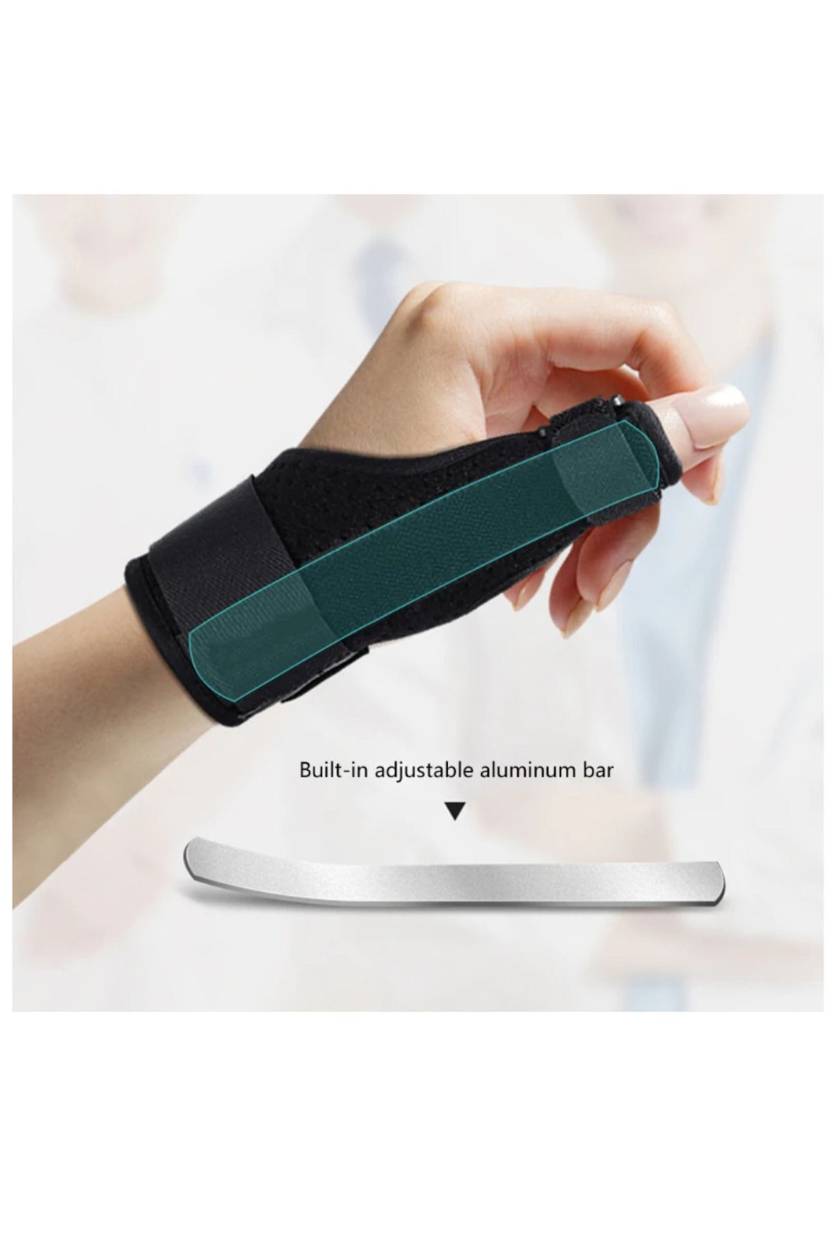 ARWEX-2 Pieces of Thumb Fixing Splint Dequervain Splint Stabilizer with Metal Support Suitable for Right and Left Hand 4