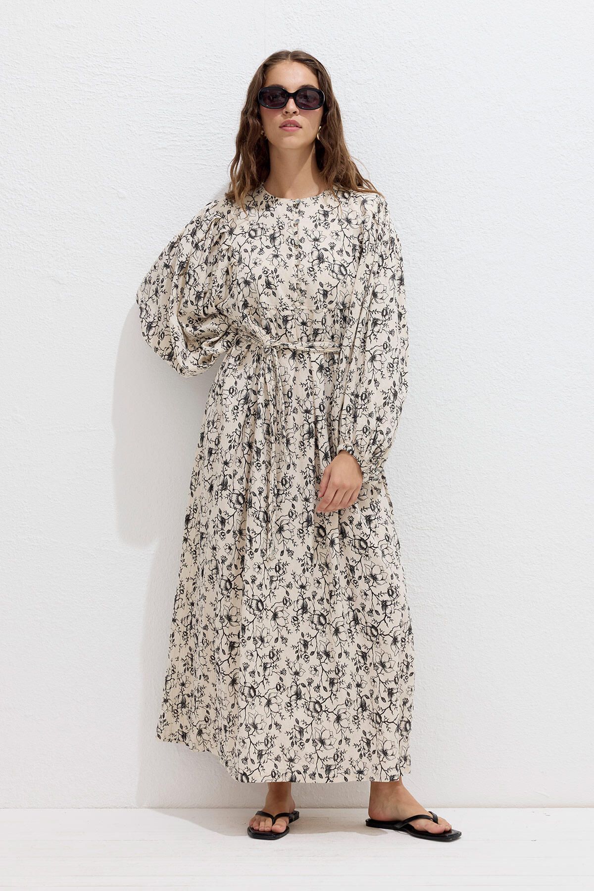 Manuka-Gemustertes Baumwollkleid 1