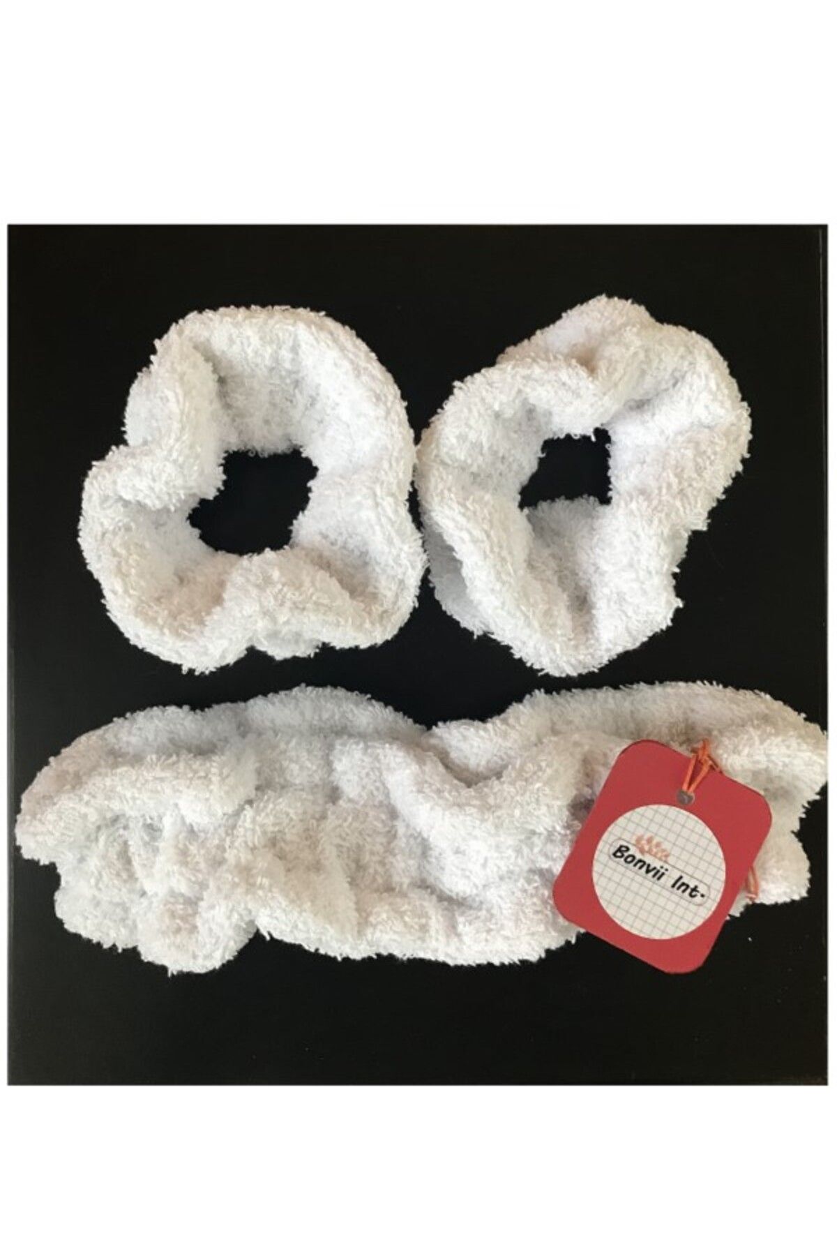 Saç Bandı ve Çift Bileklik Takım Set Lastikli Havlu Yüz Yıkama Spor Spa 3