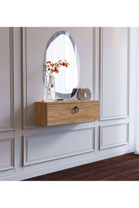 Suba Home 80 cm Duvara Monte Ahşap Makyaj Masası, Organizatör, Modern MDF Dre...