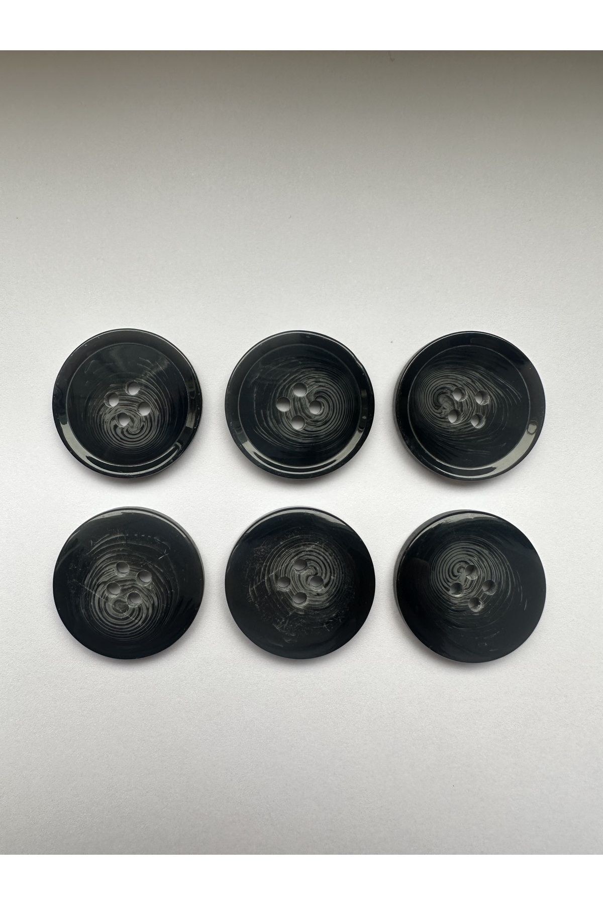 aensia-Black on Gray Marble Marble Pattern Design Button Plain Polyester Button 40 Size Buttons - Pack of 6 2