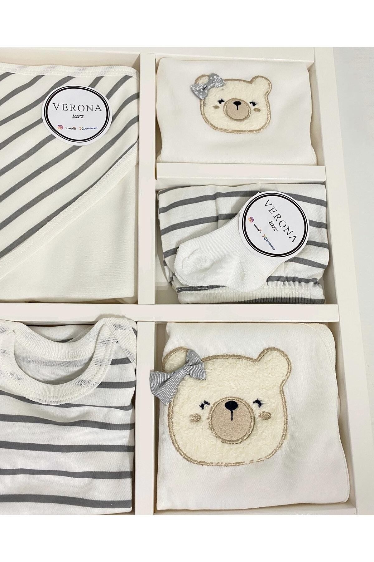 VERONA TARZ 11 Parca Organik Lüks Anti Alerjik Hastane Cıkışı Seti Zıbın Set Yenidoğan Kıyafeti 11'li 10'lu fotoğrafı 3 (önizleme)