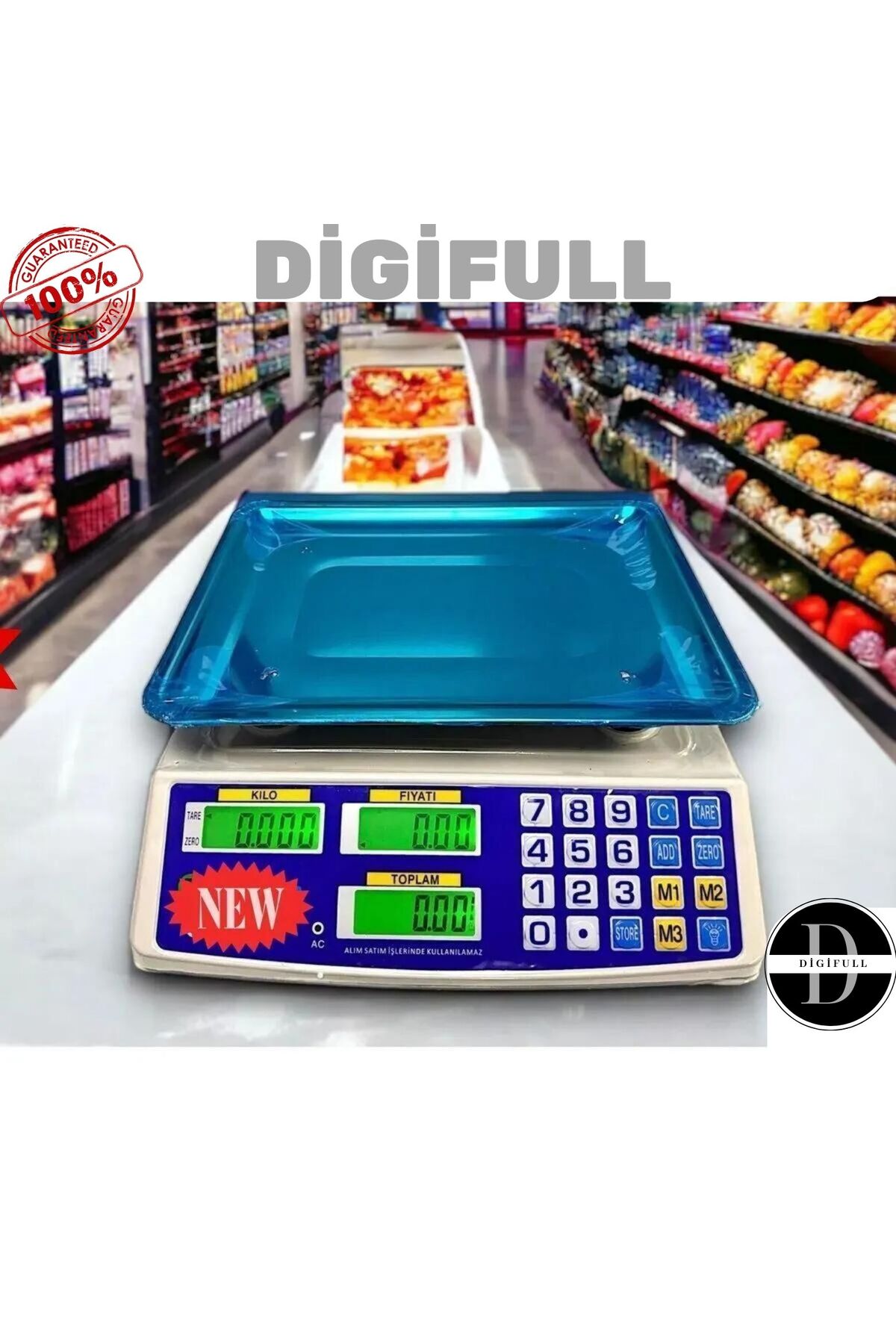 DİGİFULL Terazi 40 Kg Elektronik Dijital Bakkal Manav Market Pazarcı Terazisi