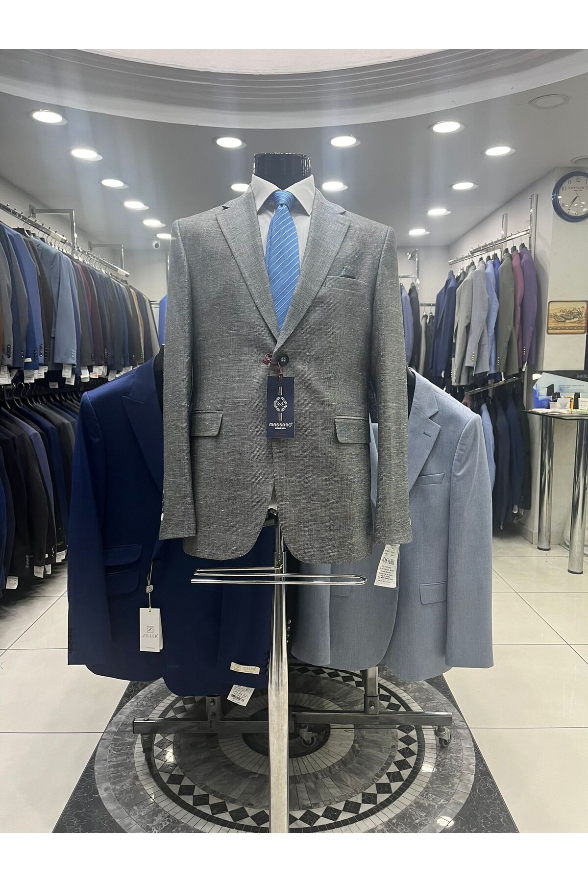 ژاکت مردانه خاکستری MASSARO | MSSBTTLKTN اورجینال - تصویر 5