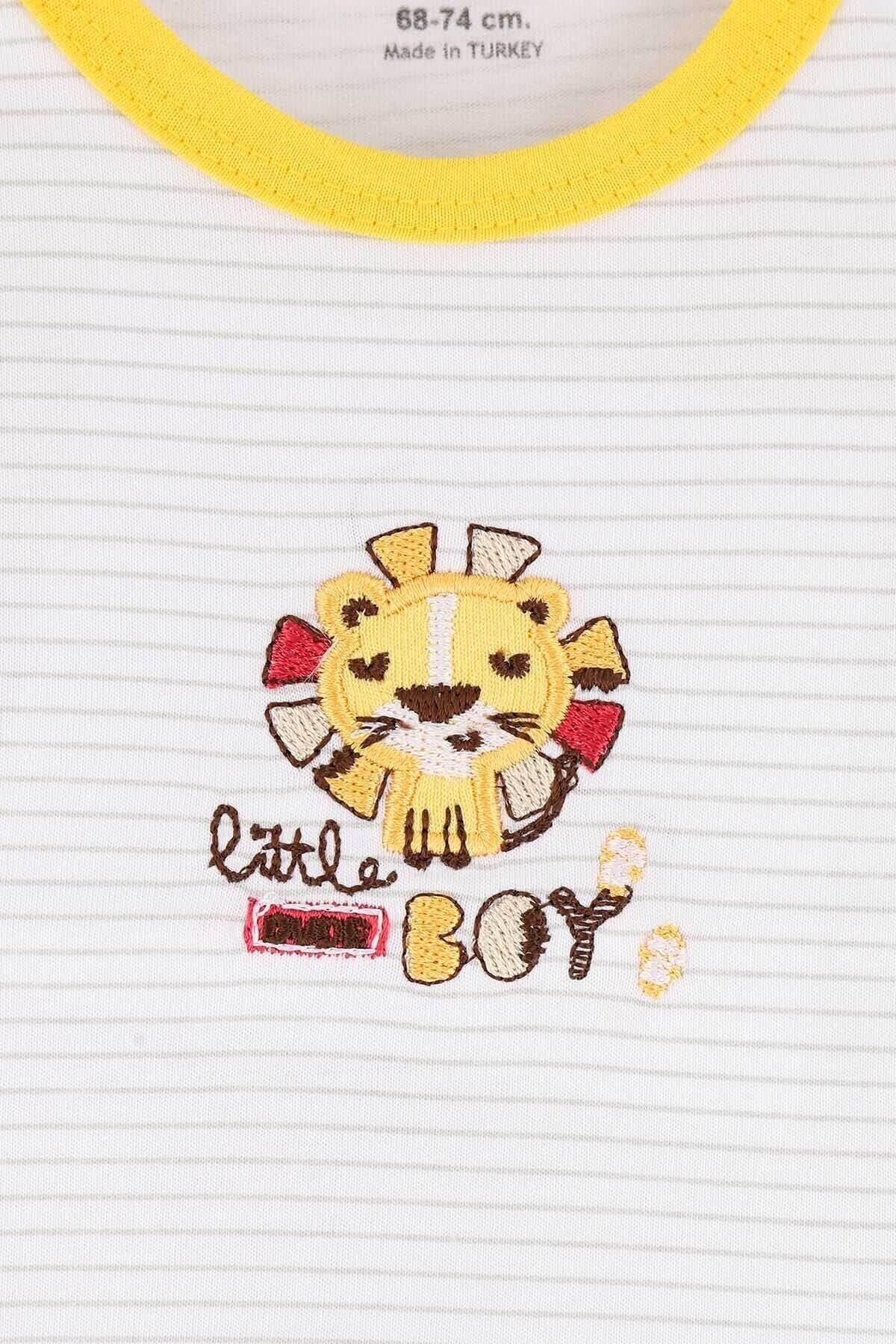 بادی نوزادی پسرانه سفید Aziz Bebe | AZZ001755 اورجینال - تصویر 3