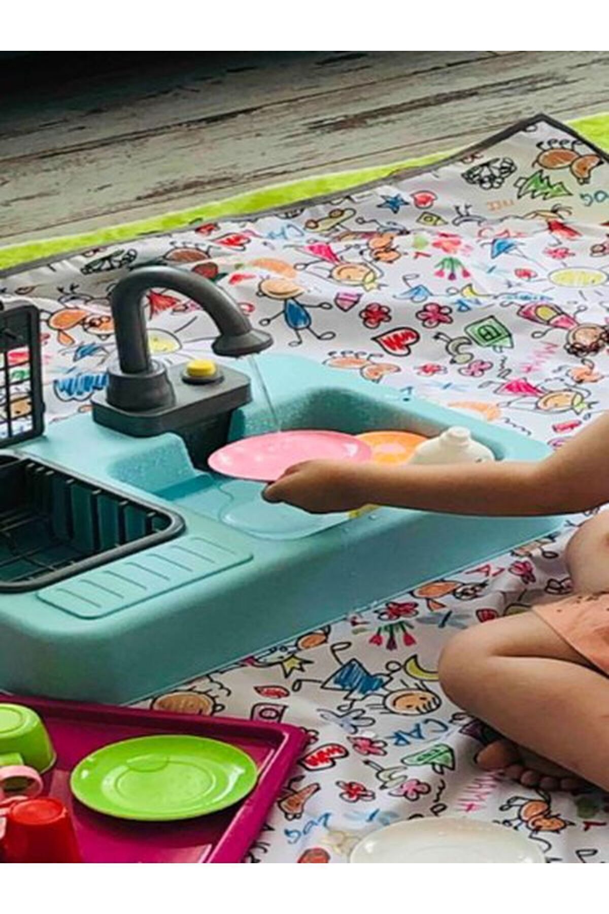 Aşkın Parti Evi 149x180cm Family Su Geçirmez, Yer/masa Örtüsü, Aktivite, Yemek Ve Oyun Için, Doğa Dostu fotoğrafı 6 (önizleme)