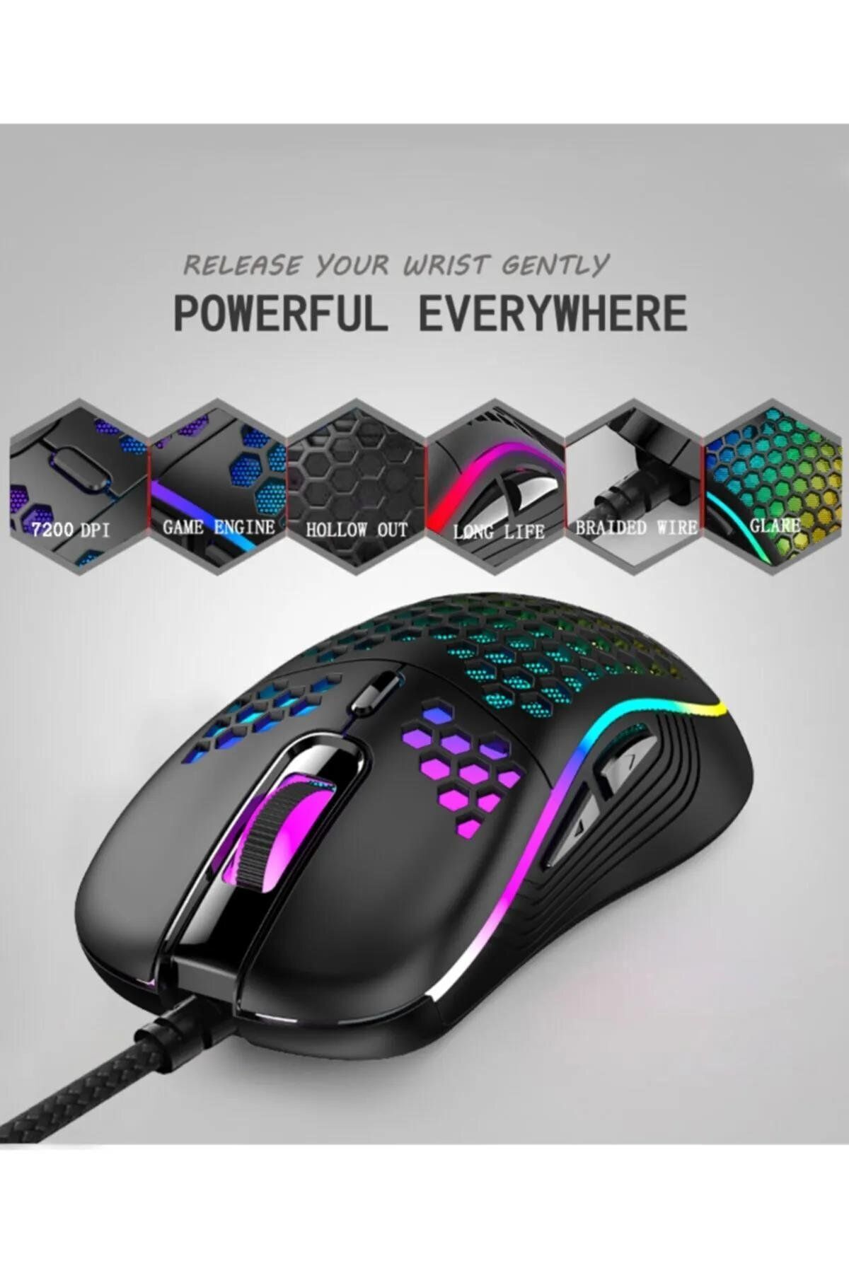 RTG Rgb Led Işıklı Siyah Oyuncu Mouse Gaming 800/2400 Dpi - Fiyatı ...
