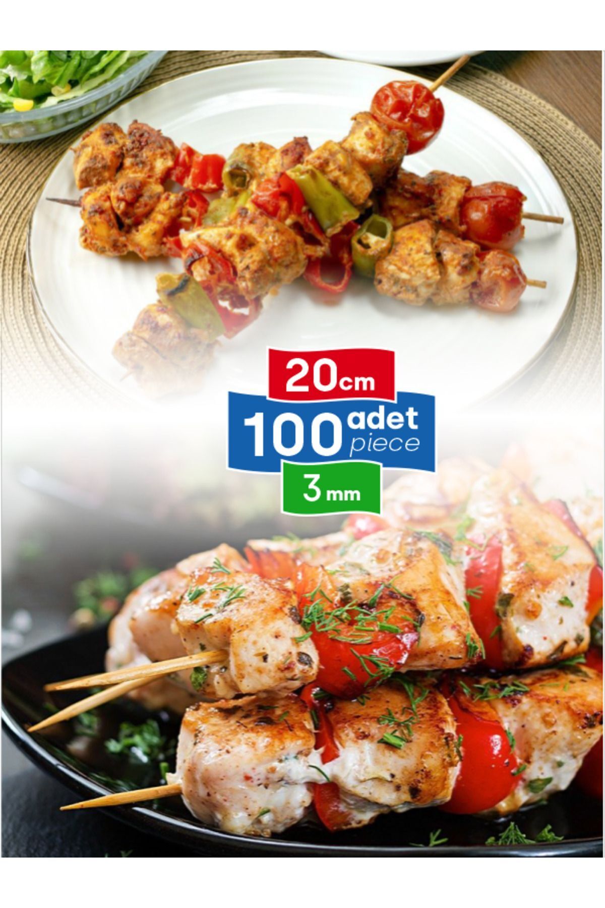 Dolpin Çöp Şiş 20 Cm, 100 Adet, 3 Mm - Adana, Urfa, Et, Tavuk, Sebze ...