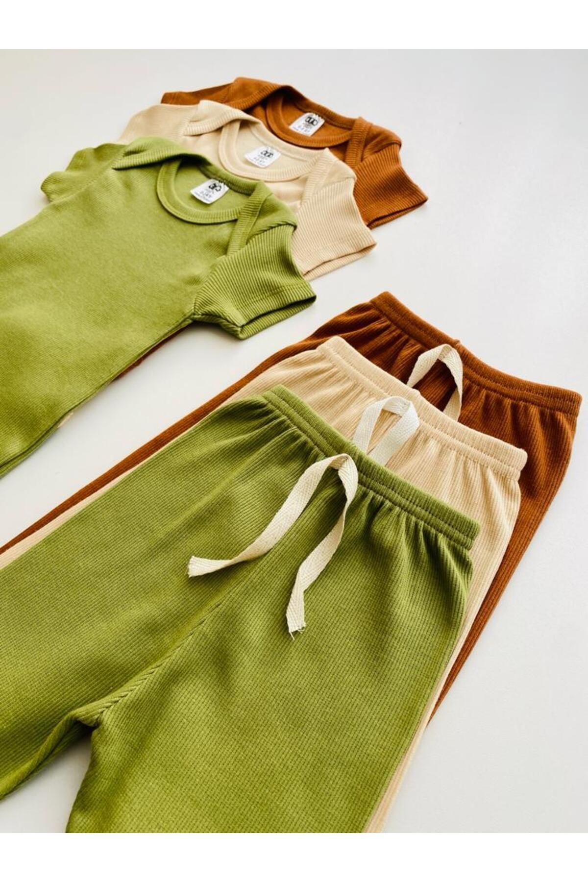 بادی نوزادی پسرانه – دخترانه قهوه ای EFU BABY | KFE اورجینال - تصویر 5