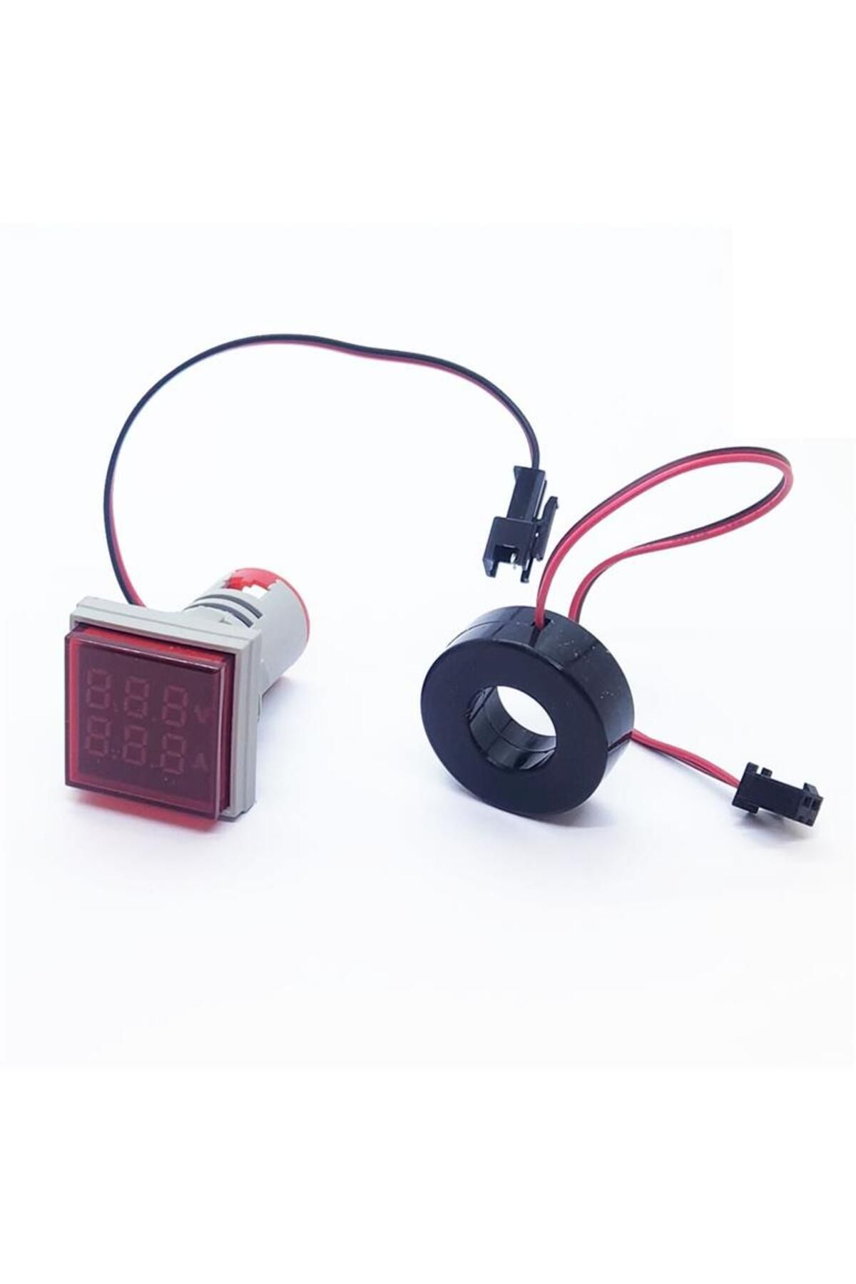 Arduino-22mm Digital Red Square Voltmeter-ammeter Ac 50-500v 0-100a 1