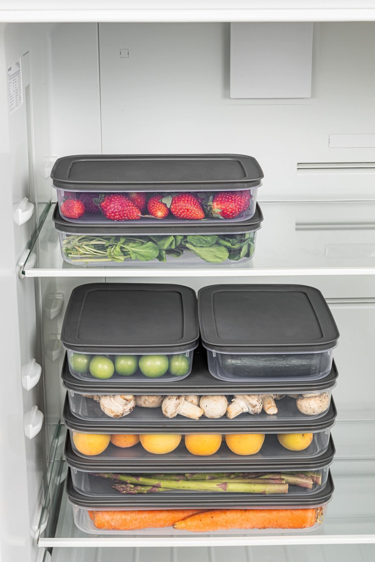 Stile Cucina-8 Pieces of Organizer with Doors - 4X2600 ml Refrigerator and Freezer 4X1300 ml Anthracite 5