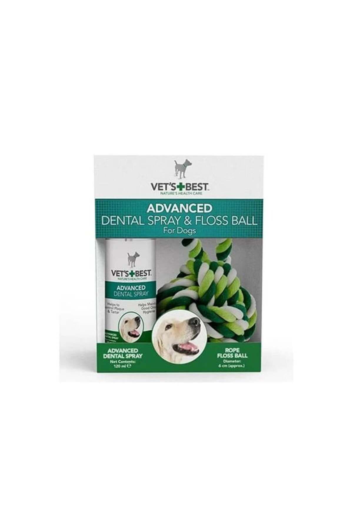 Vets Best Köpek Ağız Spreyi 120 Ml Ve Diş Temizleyici Top 16 Cm