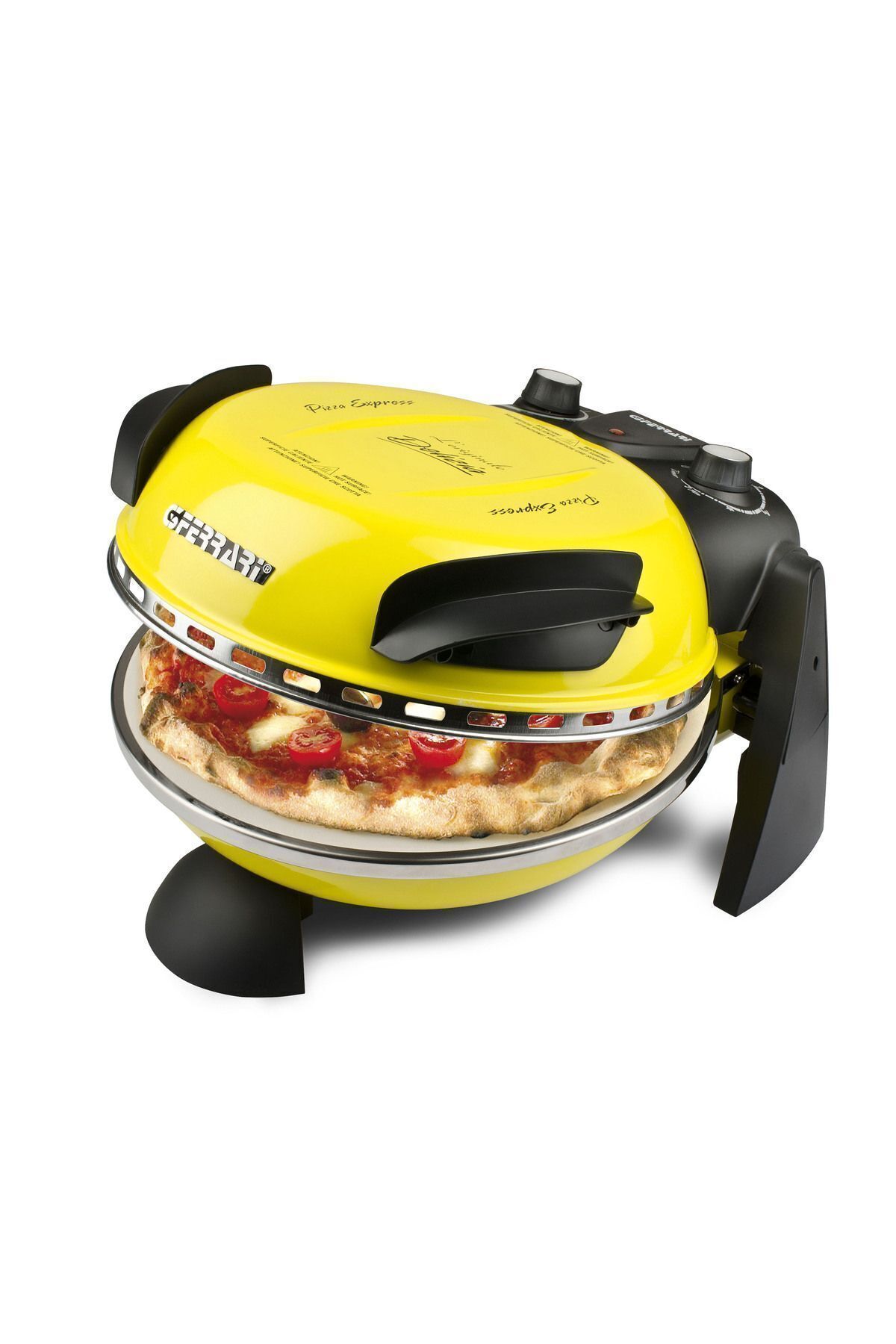 Cuptor Pizza Italia G3Ferrari Delizia Negru Special Cu Suprafata De Coacere Din Piatra Refractara Termoregulator Pana La 390 C Si Timer Cu Atentionare Sonora
