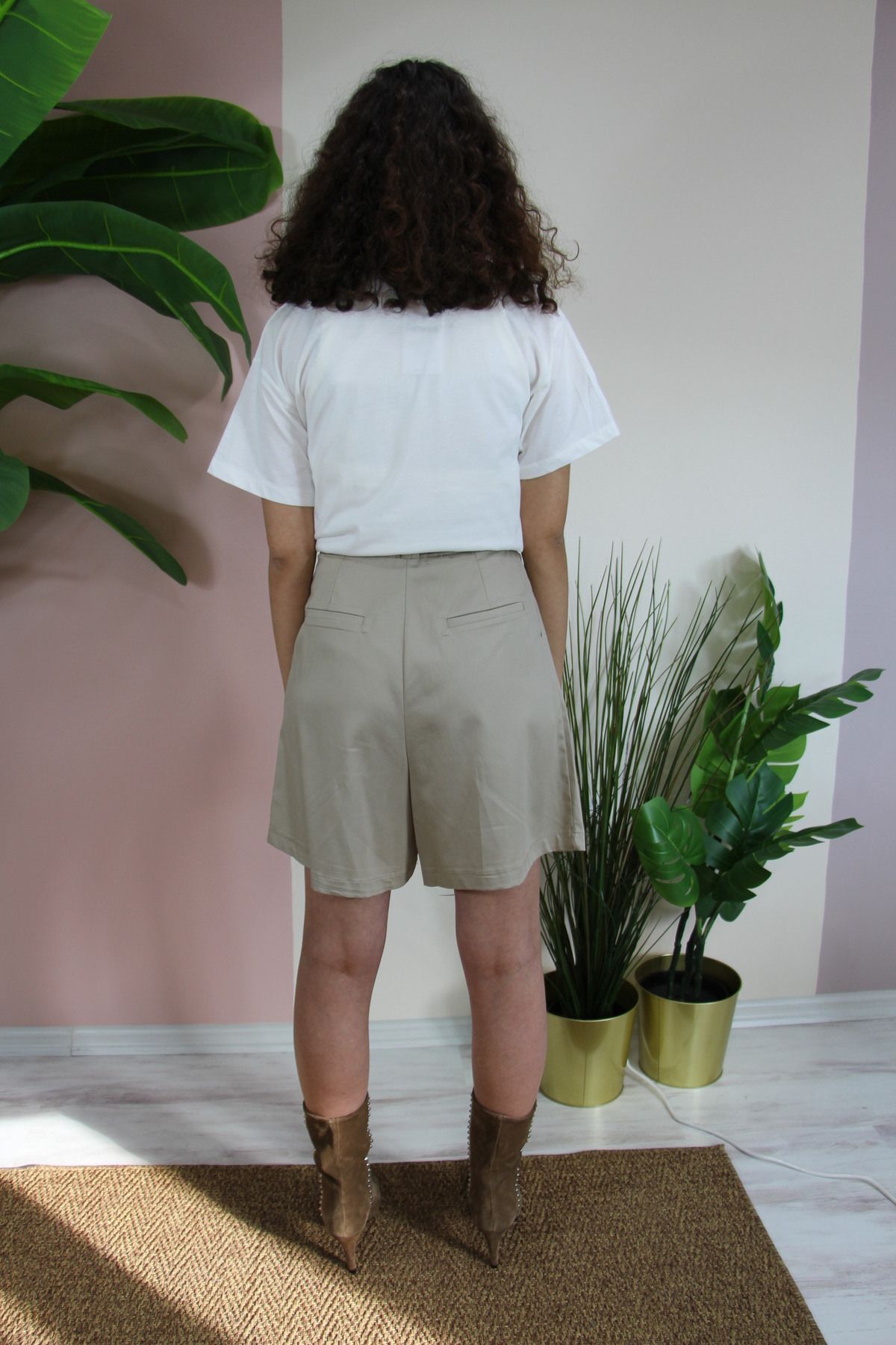 Kemerli Bermuda Şort, Uzun Şort, City Boy Şort, Pantolon, 23Y13398 - 4