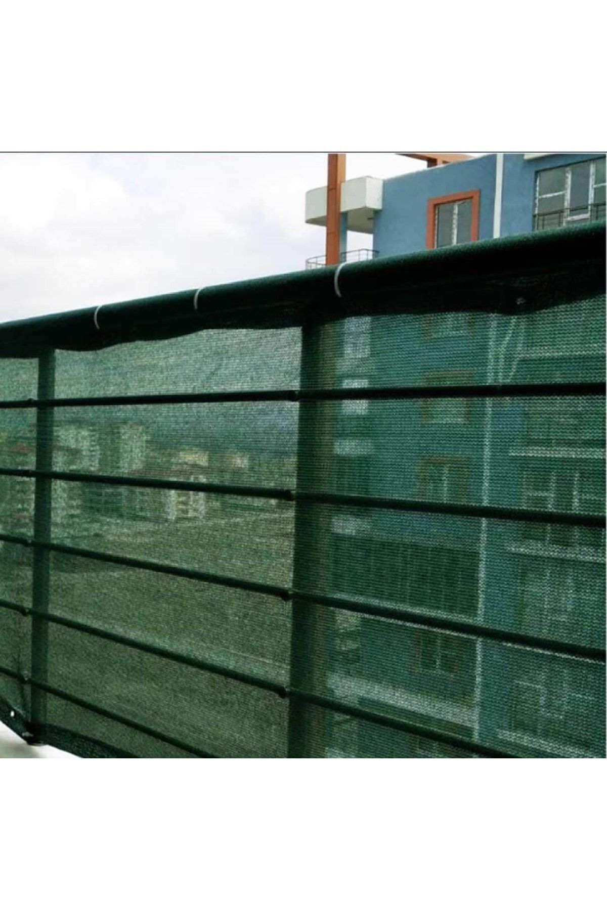 Yüzde 75'lik Yeşil Gölgelik File - 5*6 Metre - Branda - Çit Filesi - Şeritli Halkalı 3