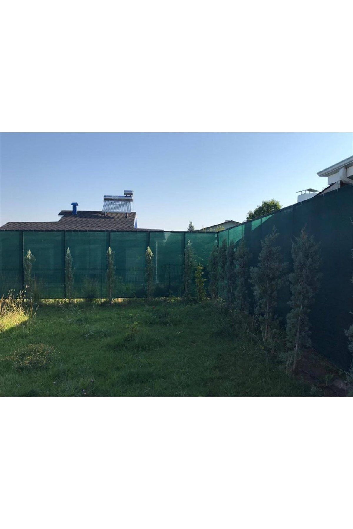 Yüzde 95'lik Yeşil Gölgelik File - 1*2 Metre - Branda - Çit Filesi - Şeritli Halkalı 3