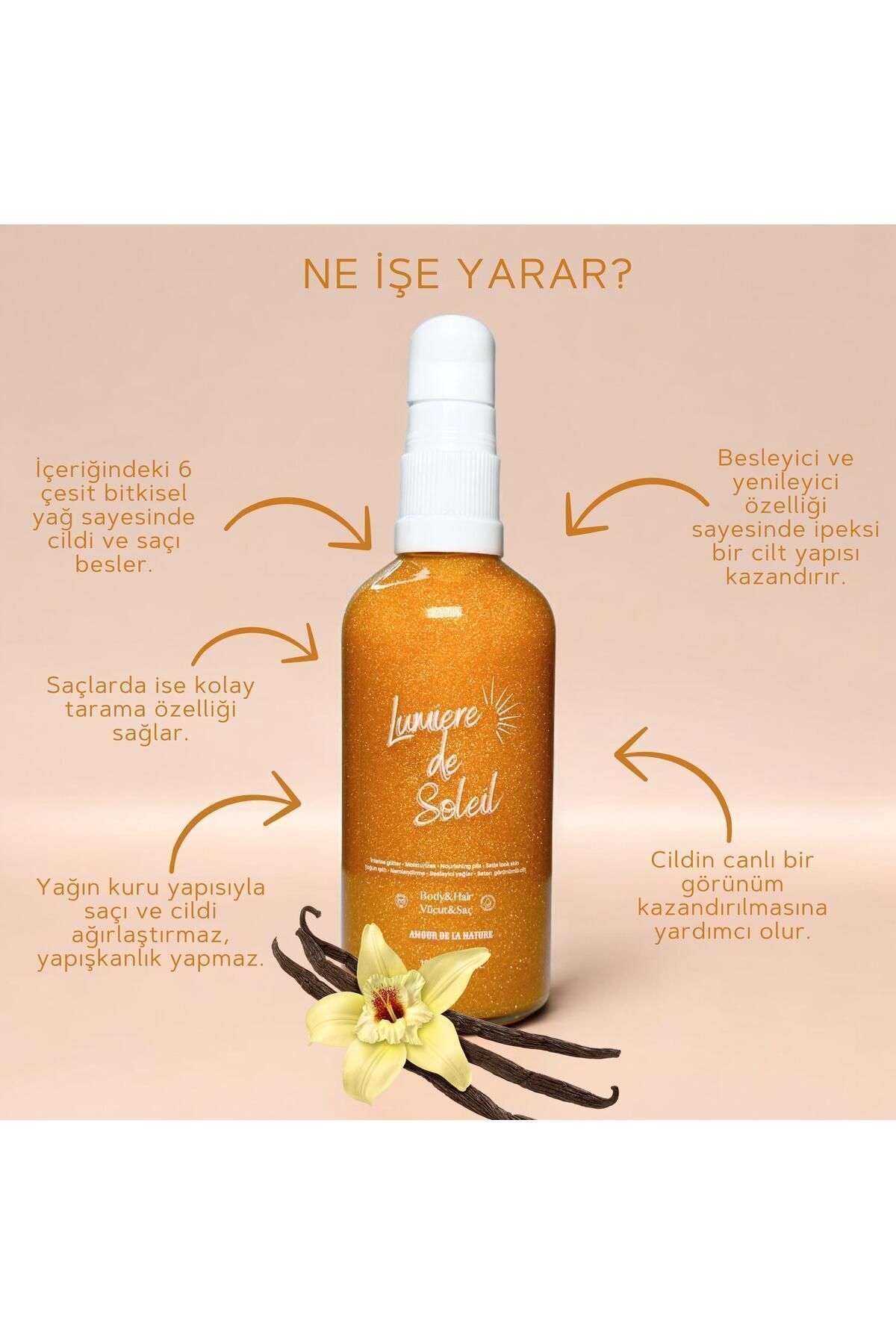 AMOUR DE LA NATURE-Lumière de Soleil 100ml - Glittered Moisturizing Oil 2