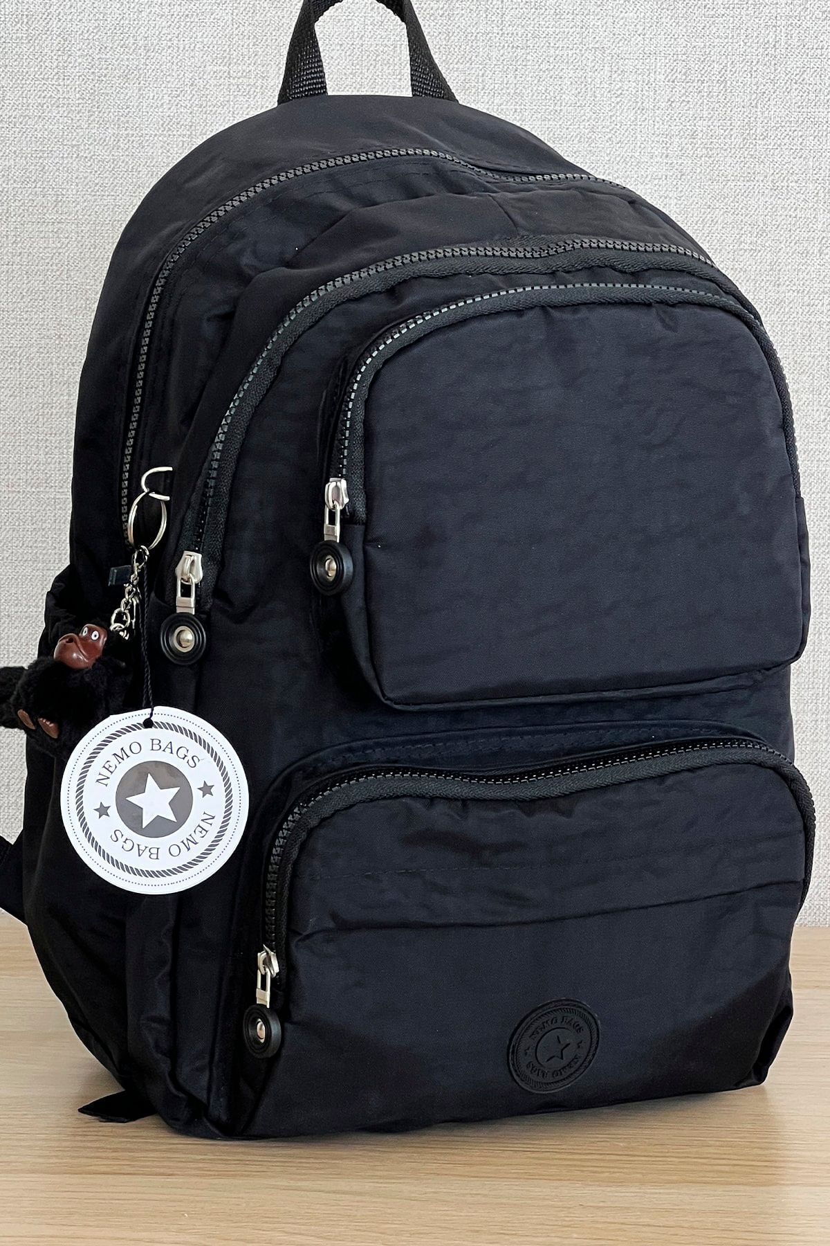 FCSTORE-Gym Bag Black Backpack Medium Unisex Laptop Bag Travel Bag Waterproof 5