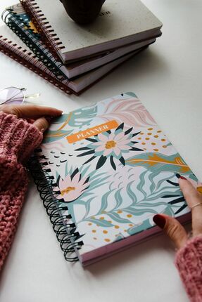 CoNotes A5 Süresiz Planlayıcı / Tarihsiz Ajanda Çiçek Desenli