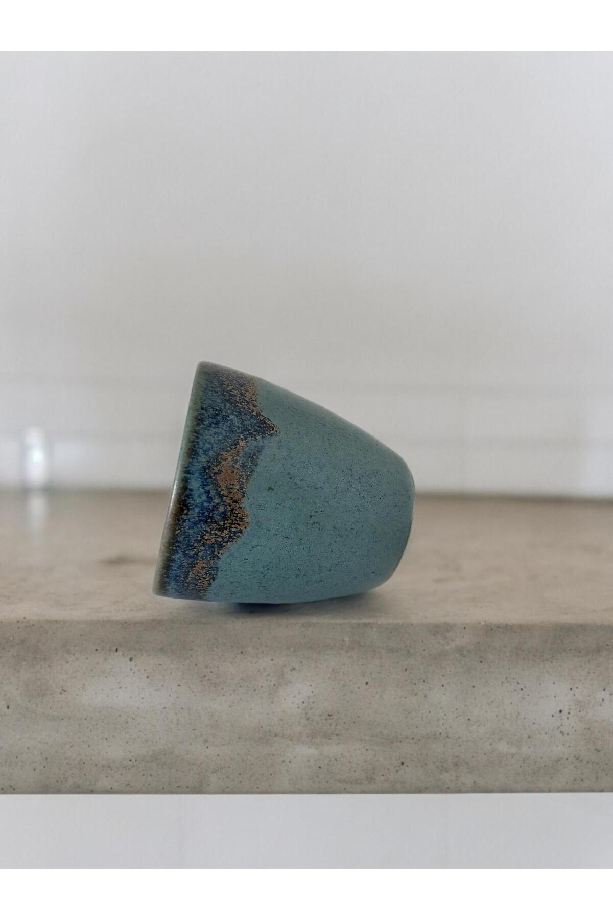 آسیاب دستی قهوه و ادویه آبی فنجان دست ساز اورجینال Moon Ceramics