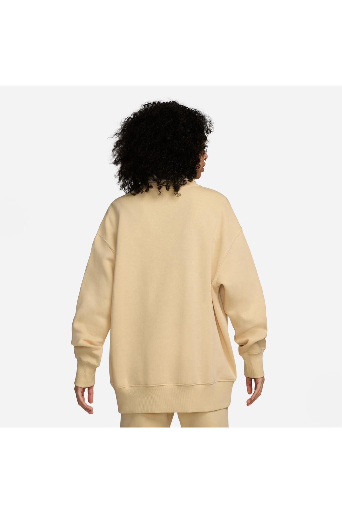 سویشرت نایکی زنانه پنبه ای طلایی اسپرت راسته Regular/رگولار    بیسیک اسپرت | Nike TYC17AB16759764200 TR - تصویر 7