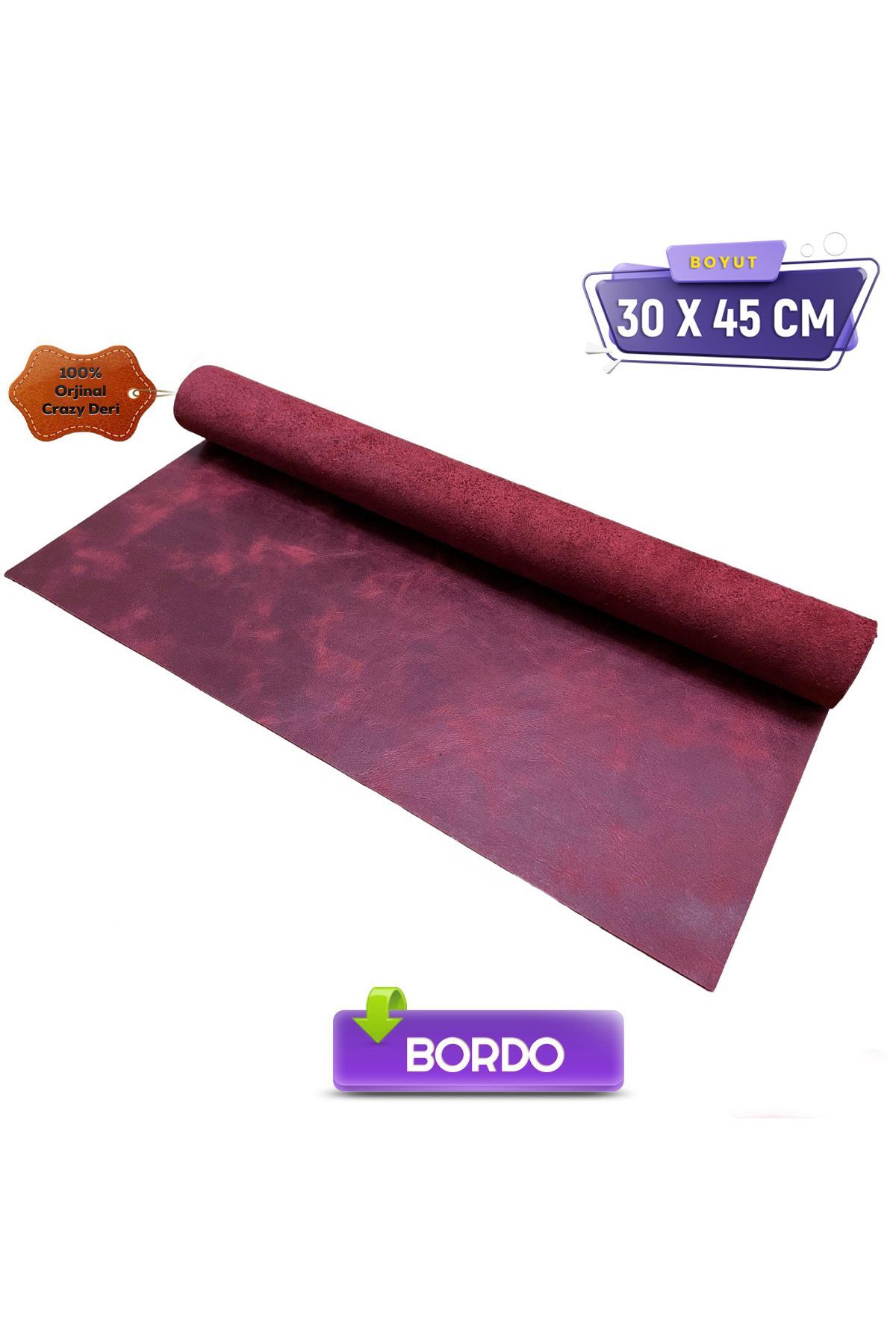 Crazy Piece Leather 30 x 45 cm Leather Hobby Crazy Leather Genuine Leather Piece