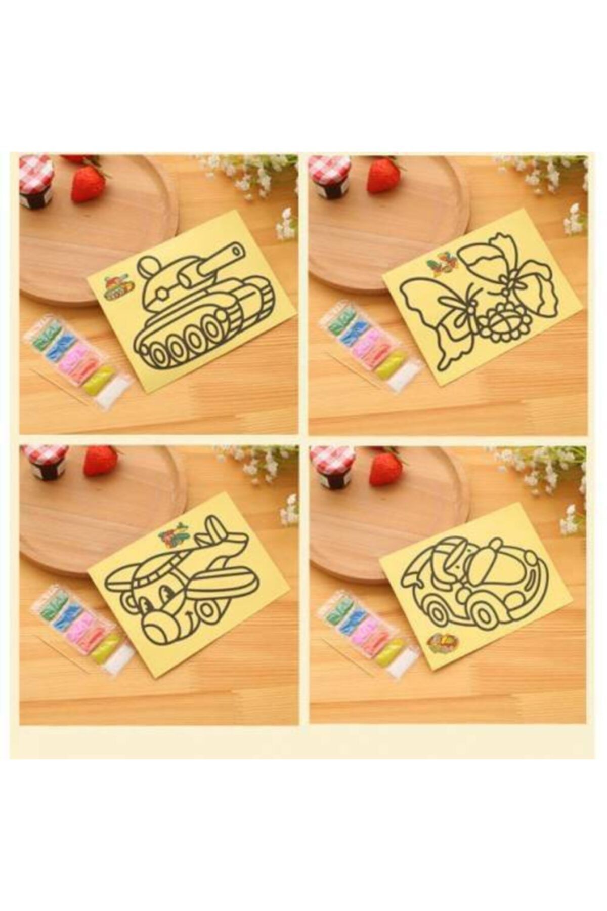 Genel Markalar A4 Boyutunda 20 Adet Kum Boyama Seti, Büyük Boy Kum Boyama Seti