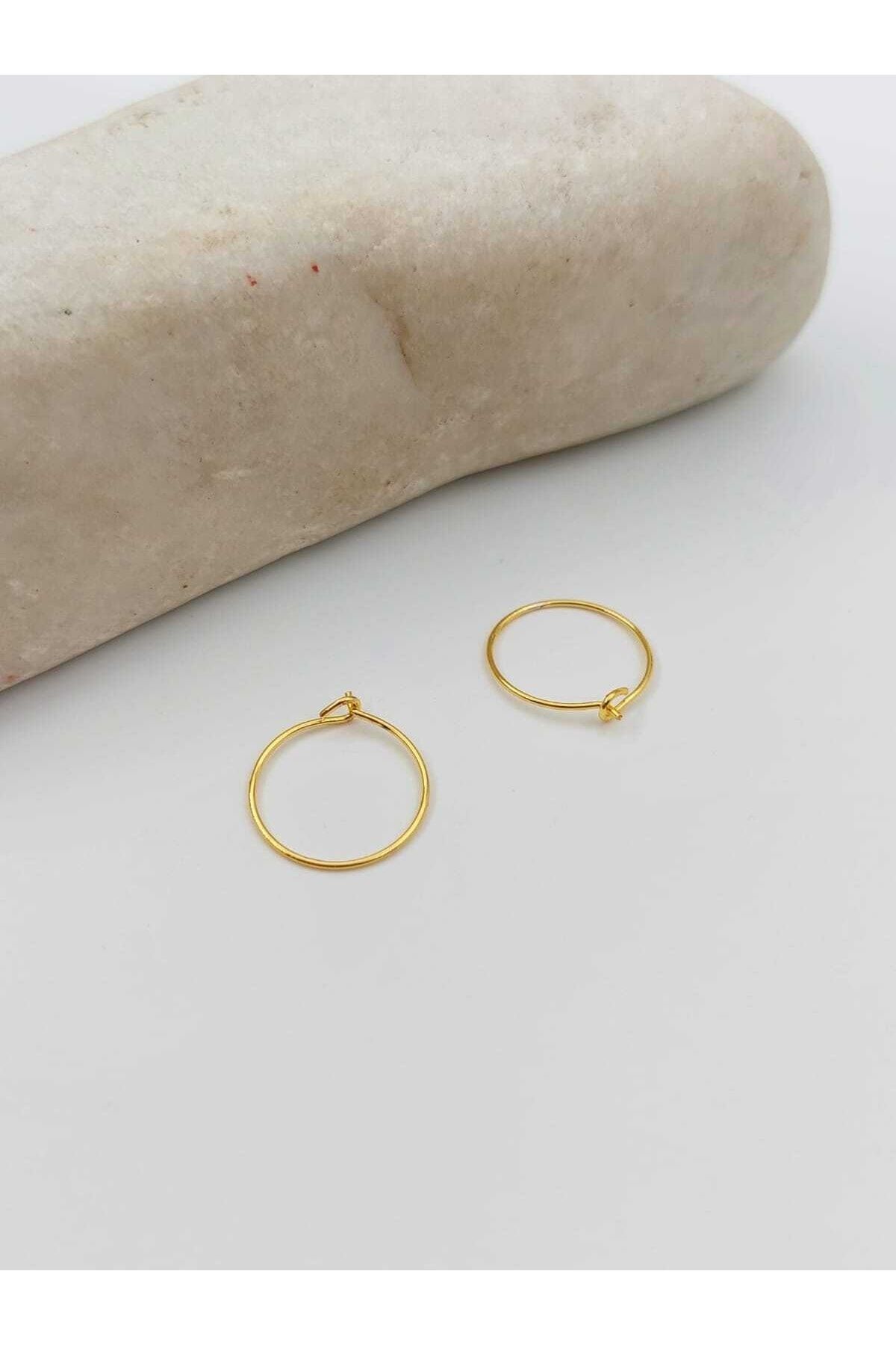 takitokaciniz Altın Kaplama Halka Küpe Klipsi